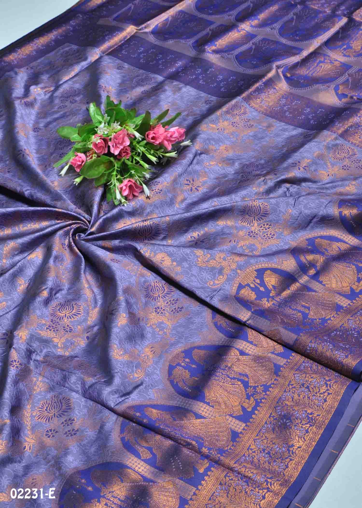 Omisha -02231-E Lavender (Shaded) Color Excellent Banaras Saree CM1326390 (RR1D)