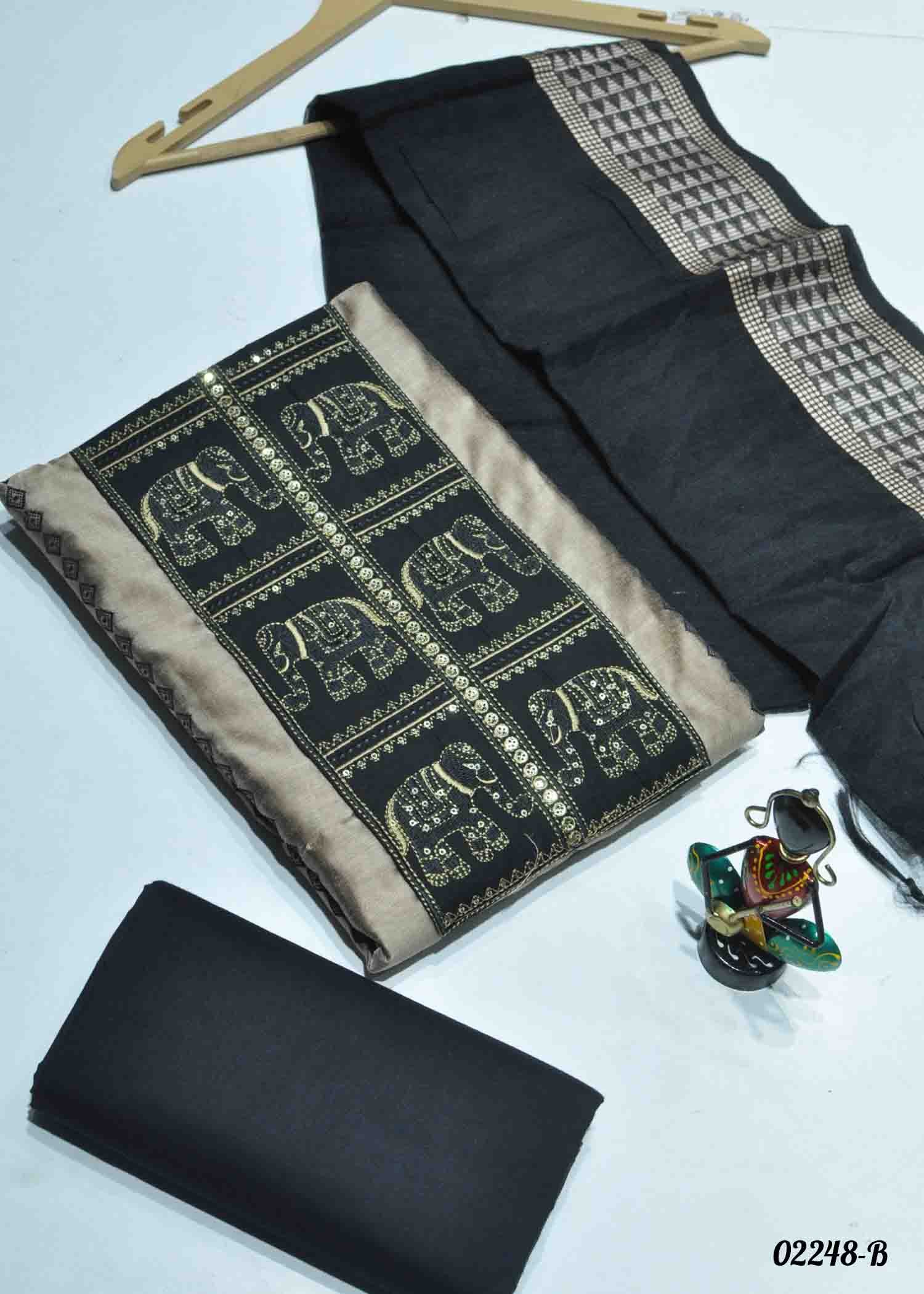 Yamini - 02248-B Tan Color Chanderi Salwar Material CM1358266 (RR1C)