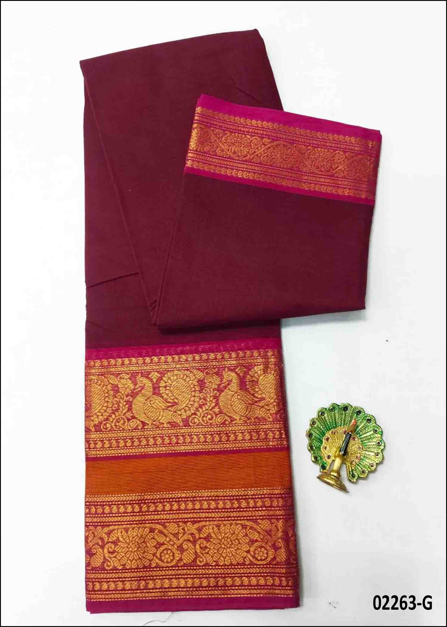 Vamshika - 02263-G Maroon Color Traditional Look Chettinad Cotton Saree CM1357677 (RR12C)