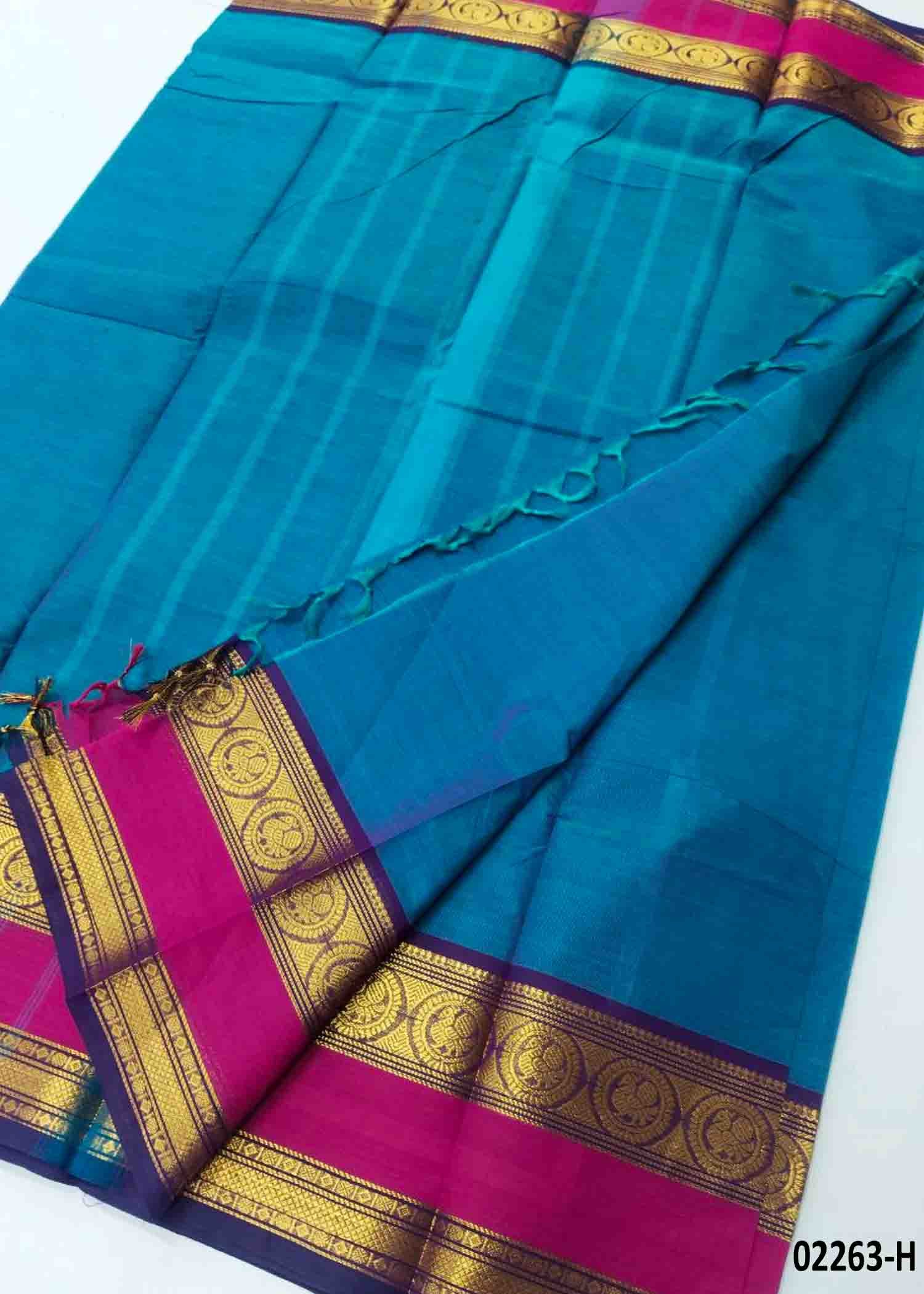 Vamshika - 02263-H SkyBlue Color Traditional Look Chettinad Cotton Saree CM1357677 (RR12C)