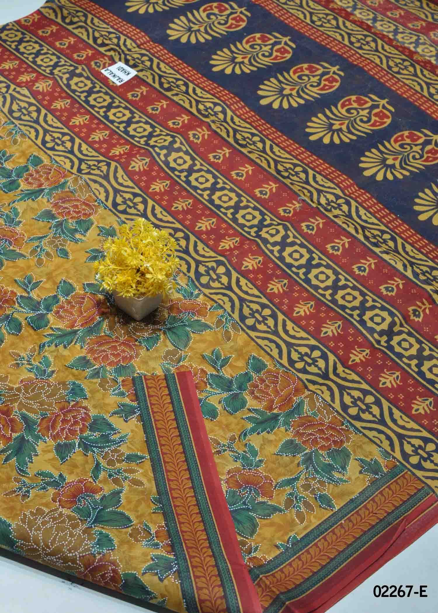 Rivanika -02267-E Yellow Color Summer Special Voyal Cotton Saree CM1357287 (RR4E)