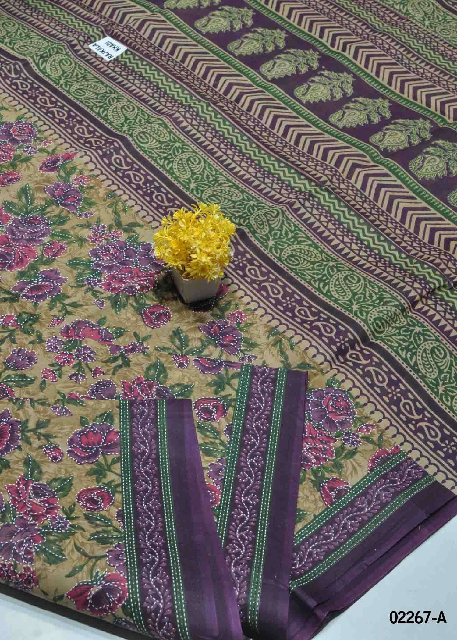 Rivanika -02267-A Tan Color Summer Special Voyal Cotton Saree CM1357287 (RR4E)