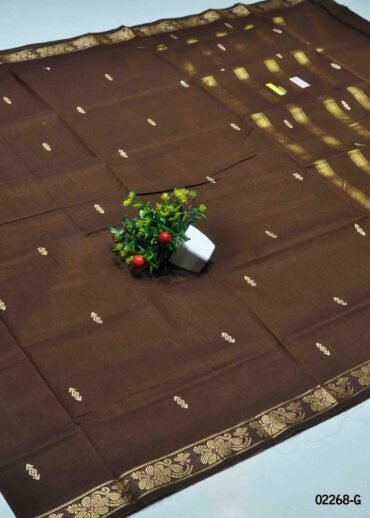 Rohitha  - 02268-G  Brown Color Traditional Look Chettinad Cotton Saree CM1360661 (RR12B)