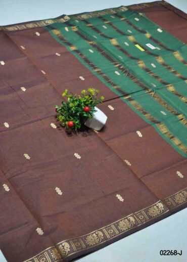 Rohitha  - 02268-I  DirtBrown Color Traditional Look Chettinad Cotton Saree CM1360661 (RR12B)