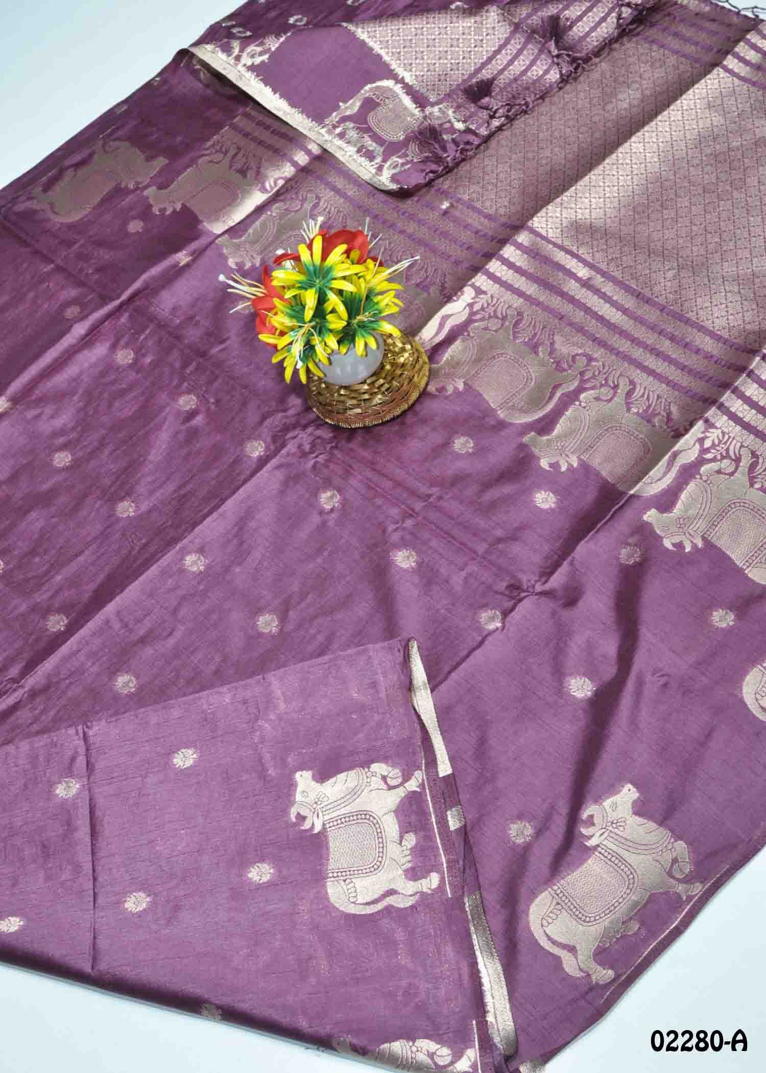 Samyuktha - 02280-A Purple Color Traditional Look Chanderi Silk Saree CM1356078 (RR3B)