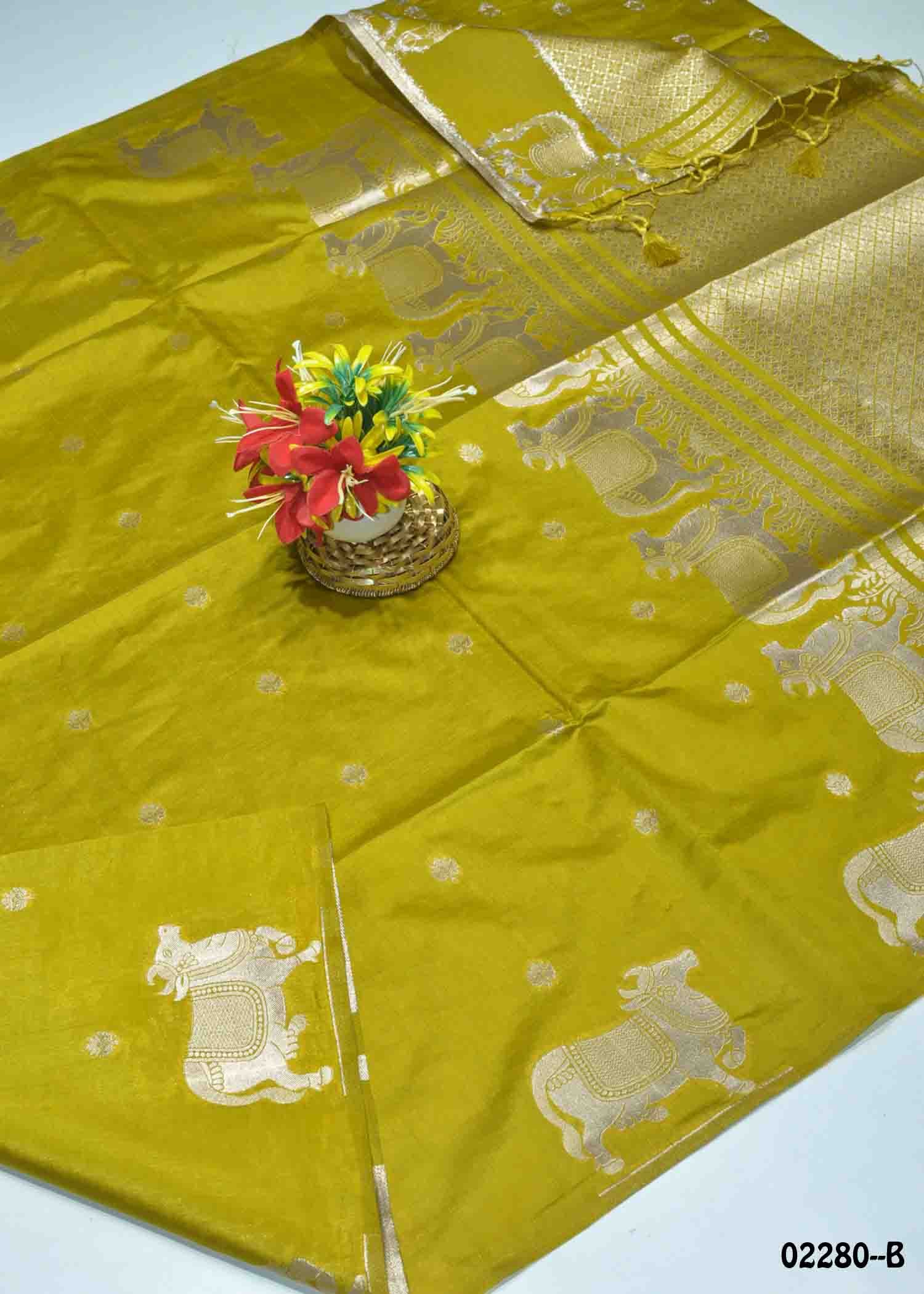 Samyuktha - 02280-B Green Color Traditional Look Chanderi Silk Saree CM1356078 (RR3B)