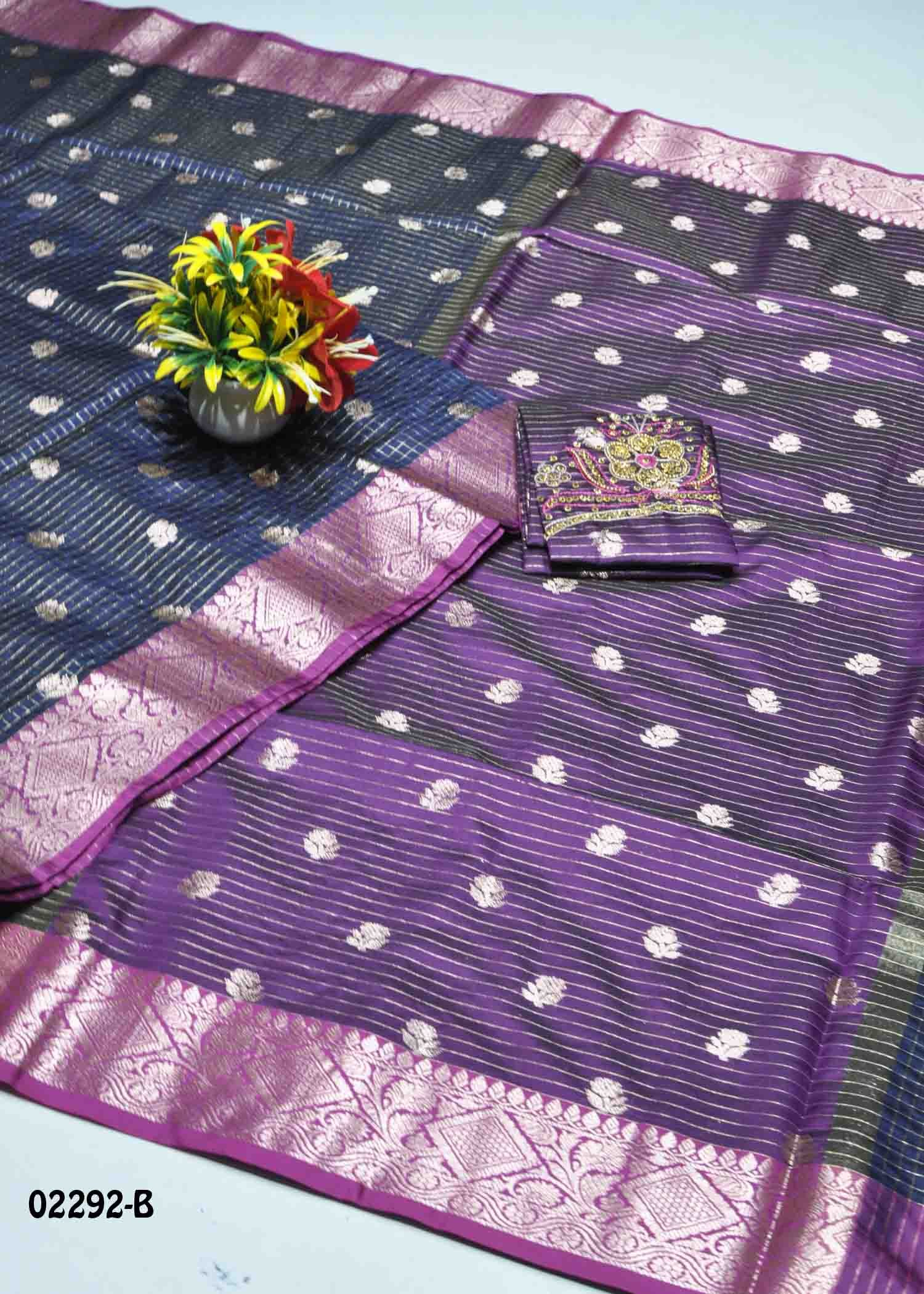 Bavadharani - 02292-B NavyBlue Color Traditional Look Kanchi Silk Saree CM1361485 (RR2B)