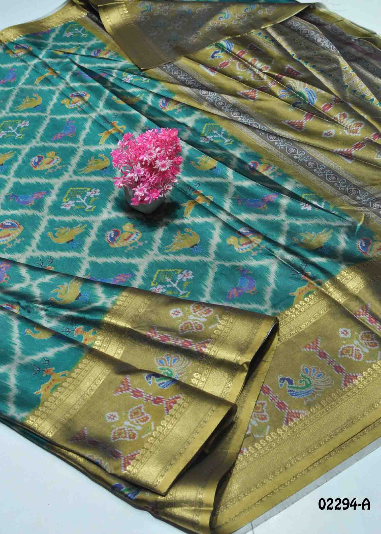 Cadbury - 02294-A PineGreen Color Excellent Dola Silk Saree CM1357831 (RR7E)