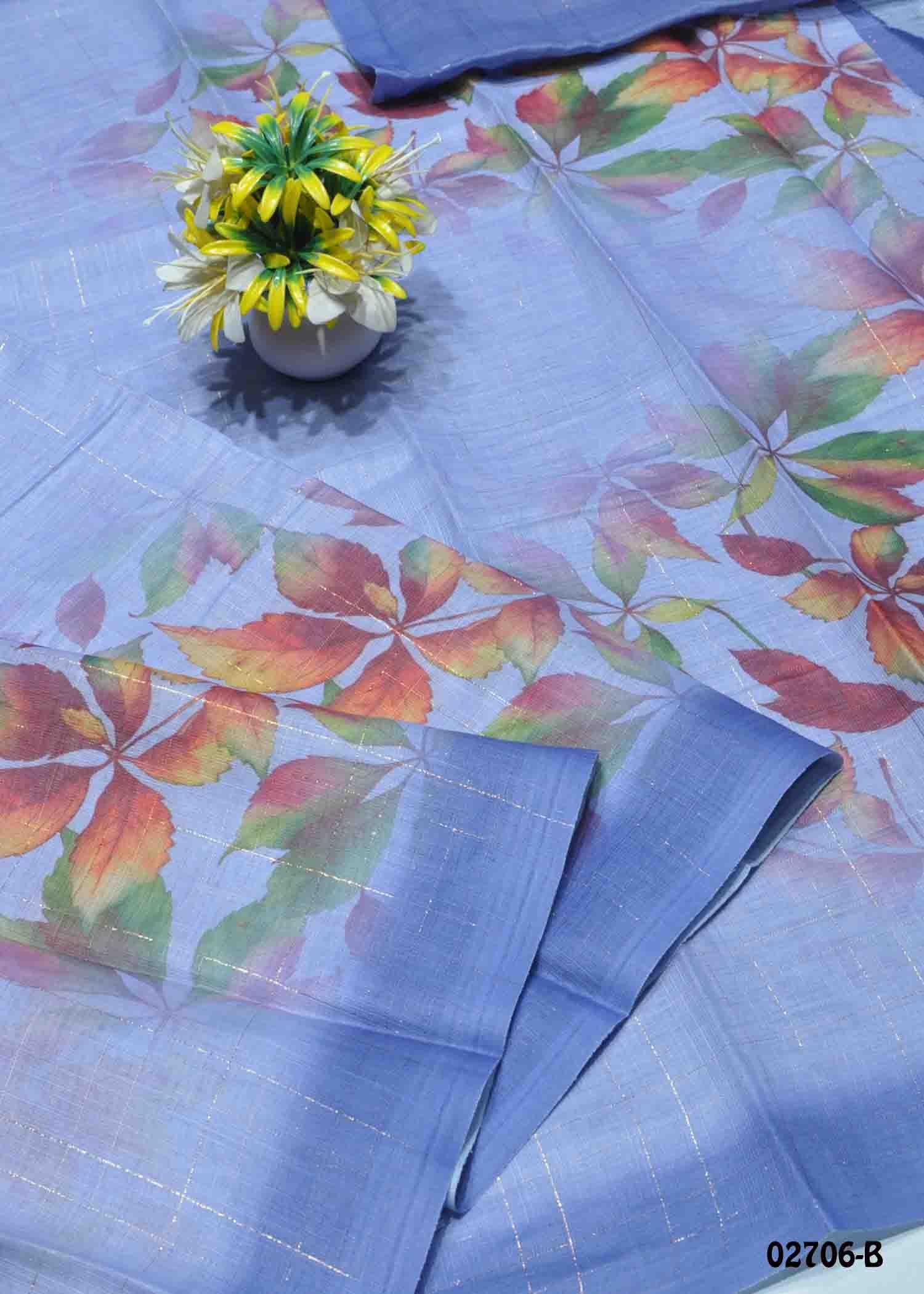 Deepa - 02706-B Violet Colour Excellent linen cotton Saree CM1355379 (RR6C)