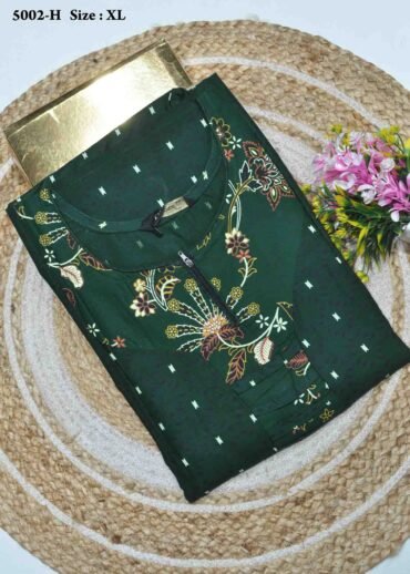 Dikshitha -5002-H  [XL]  DarkGreen Color (Pranjul Brand) Cotton Readymade Pocket Nighty CM1362109 [LR2E]