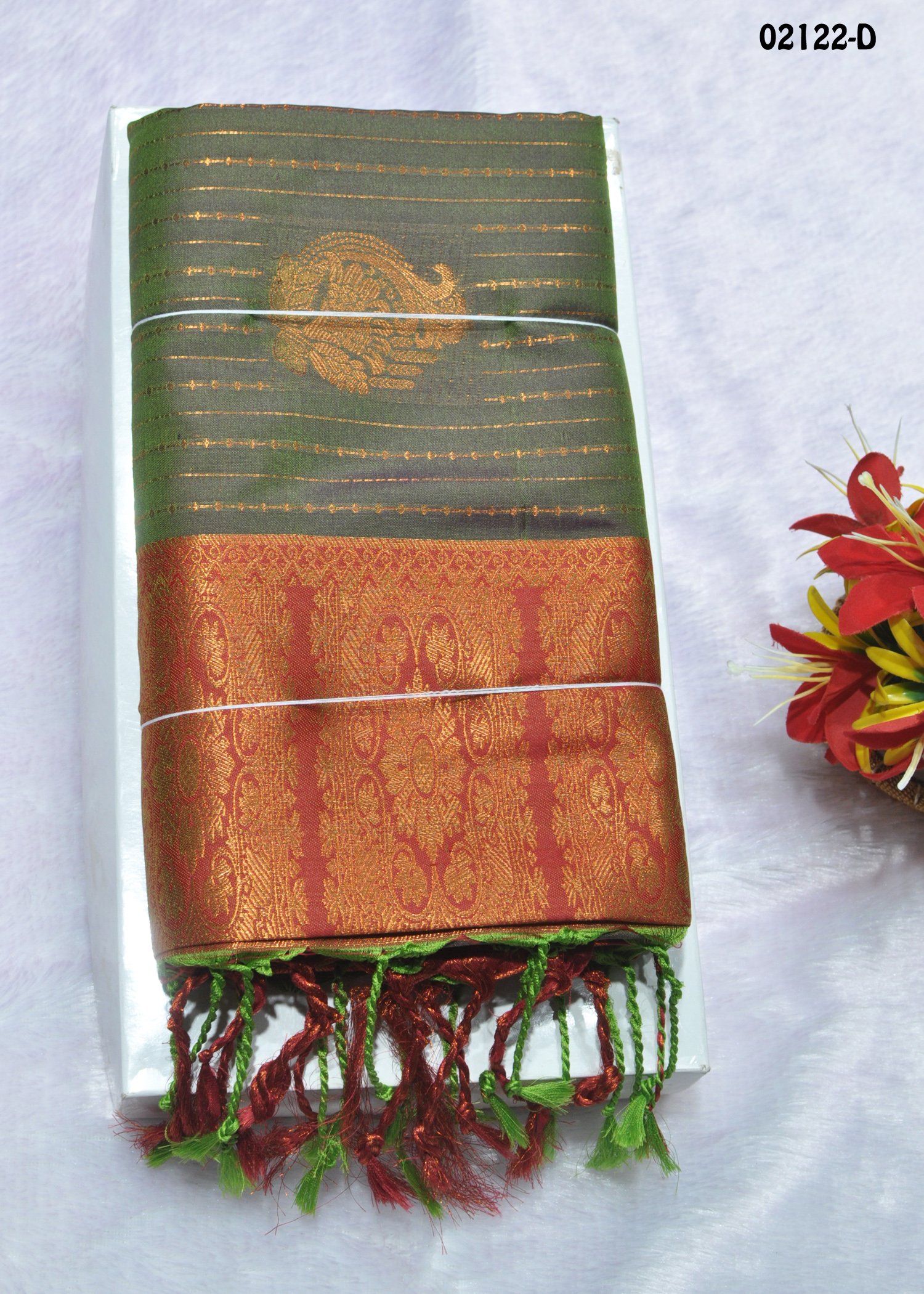 Pranavitha - 02122-D ResedaGreen Color Traditional Look Semi-Pattu Saree CM1332858 (LR1C)