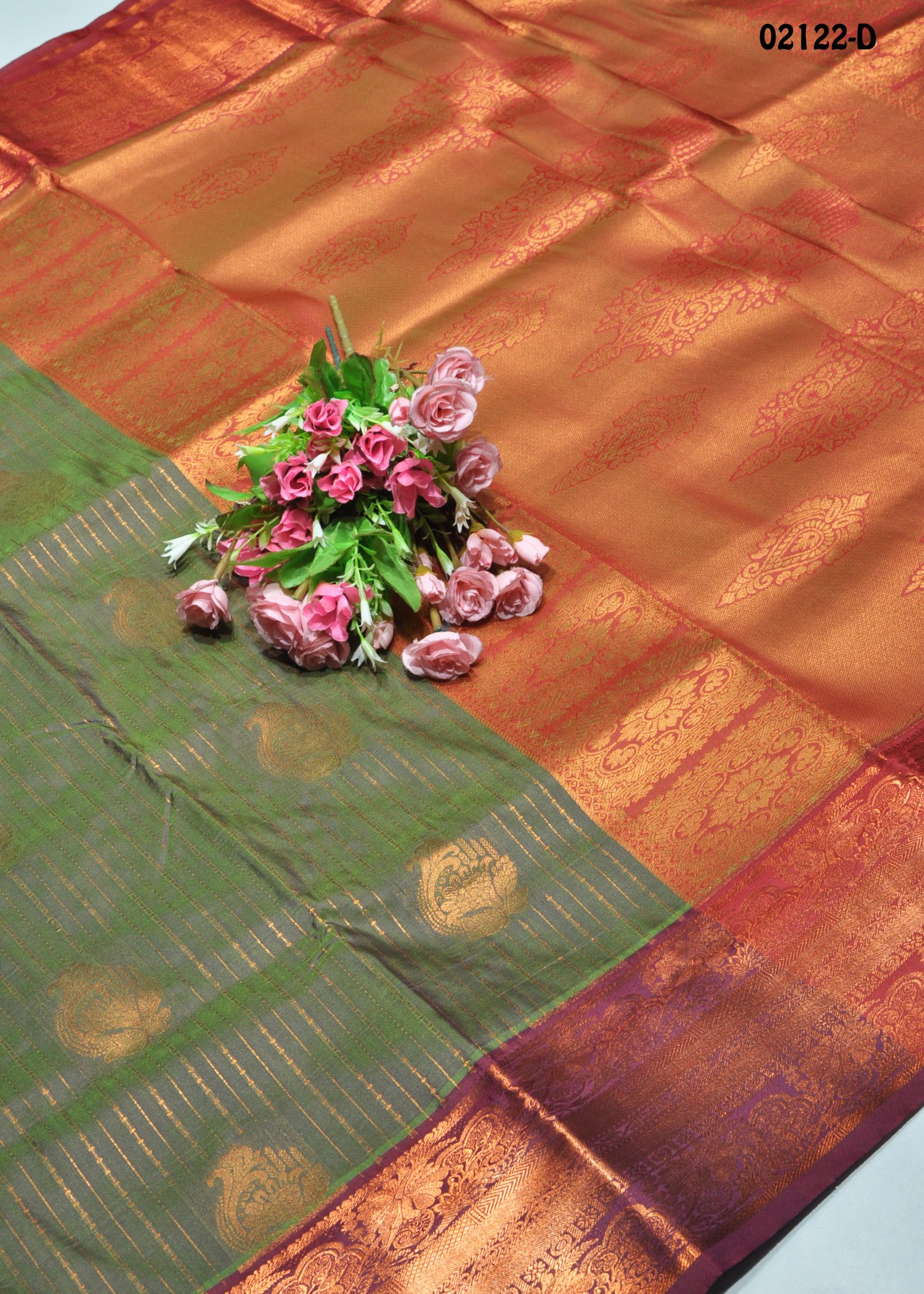 Pranavitha - 02122-D ResedaGreen Color Traditional Look Semi-Pattu Saree CM1332858 (LR1C)