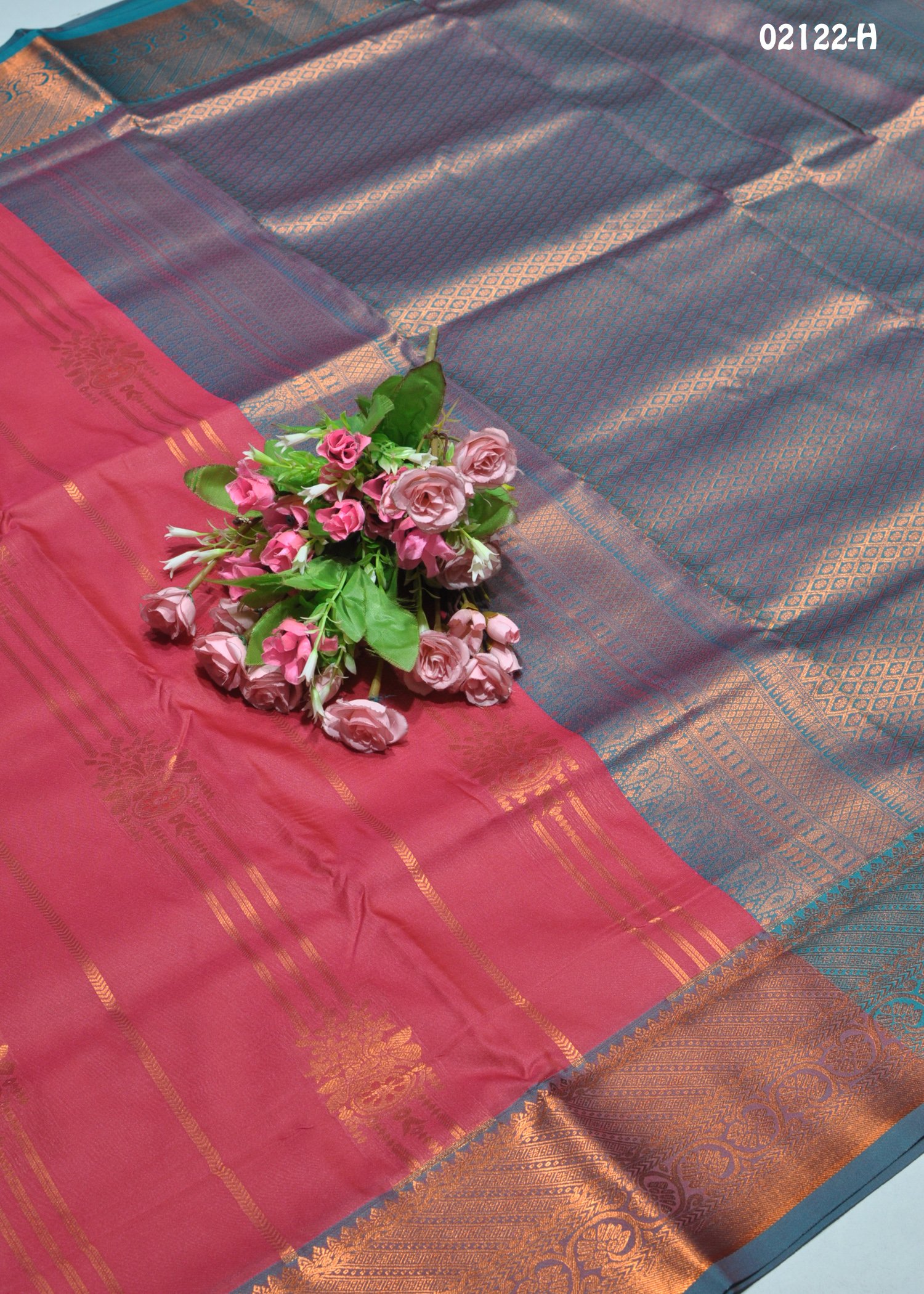 Pranavitha - 02122-H TomatoPink Color Traditional Look Semi-Pattu Saree CM1332858 (LR1C)