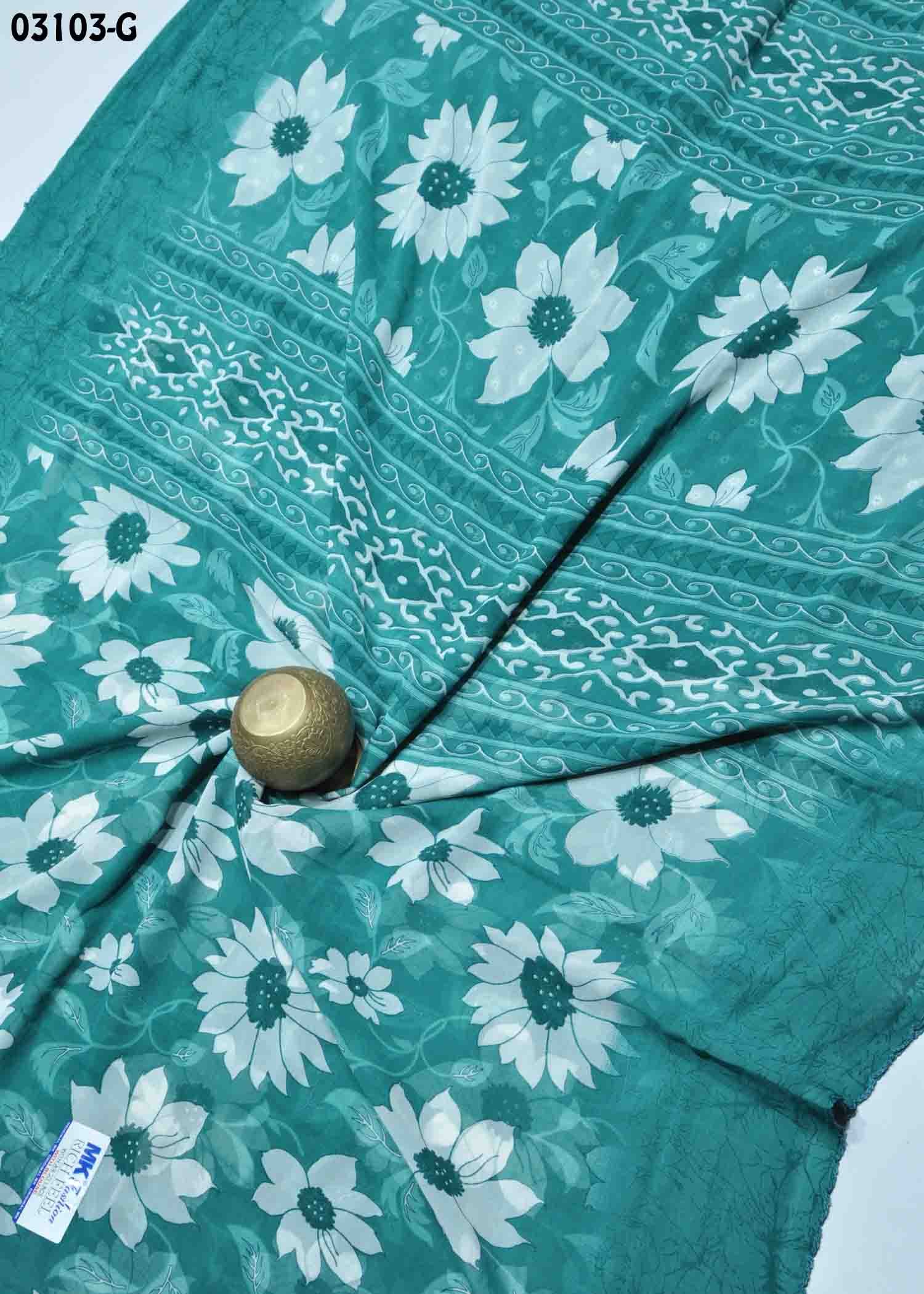 Sunflower -03103-G PineGreen Color Soft Georgette Saree CM1383722 (LR9E)