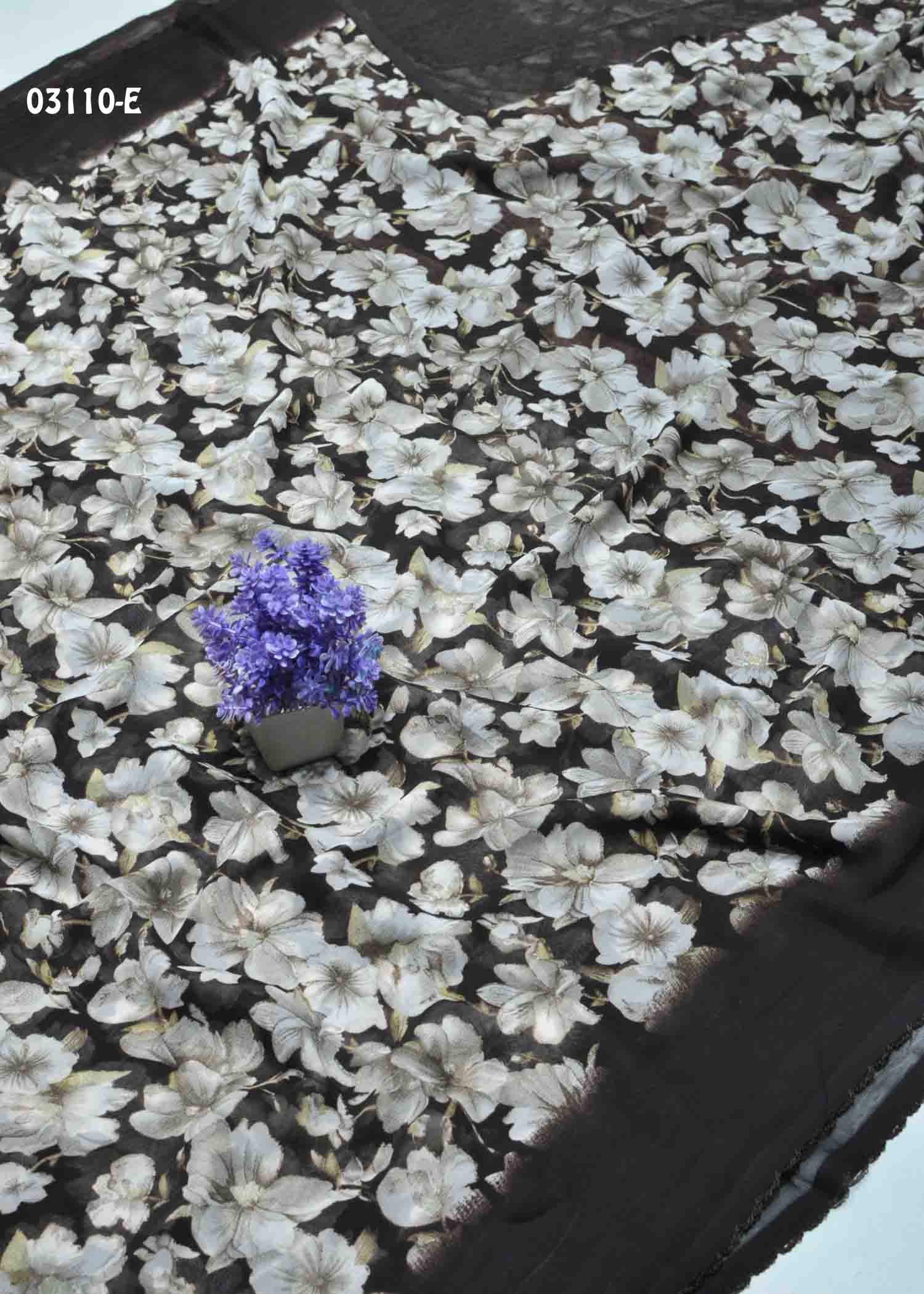 Hrusha -03110-E Brown Color Soft Georgette Saree CM1383722 (LR9E)