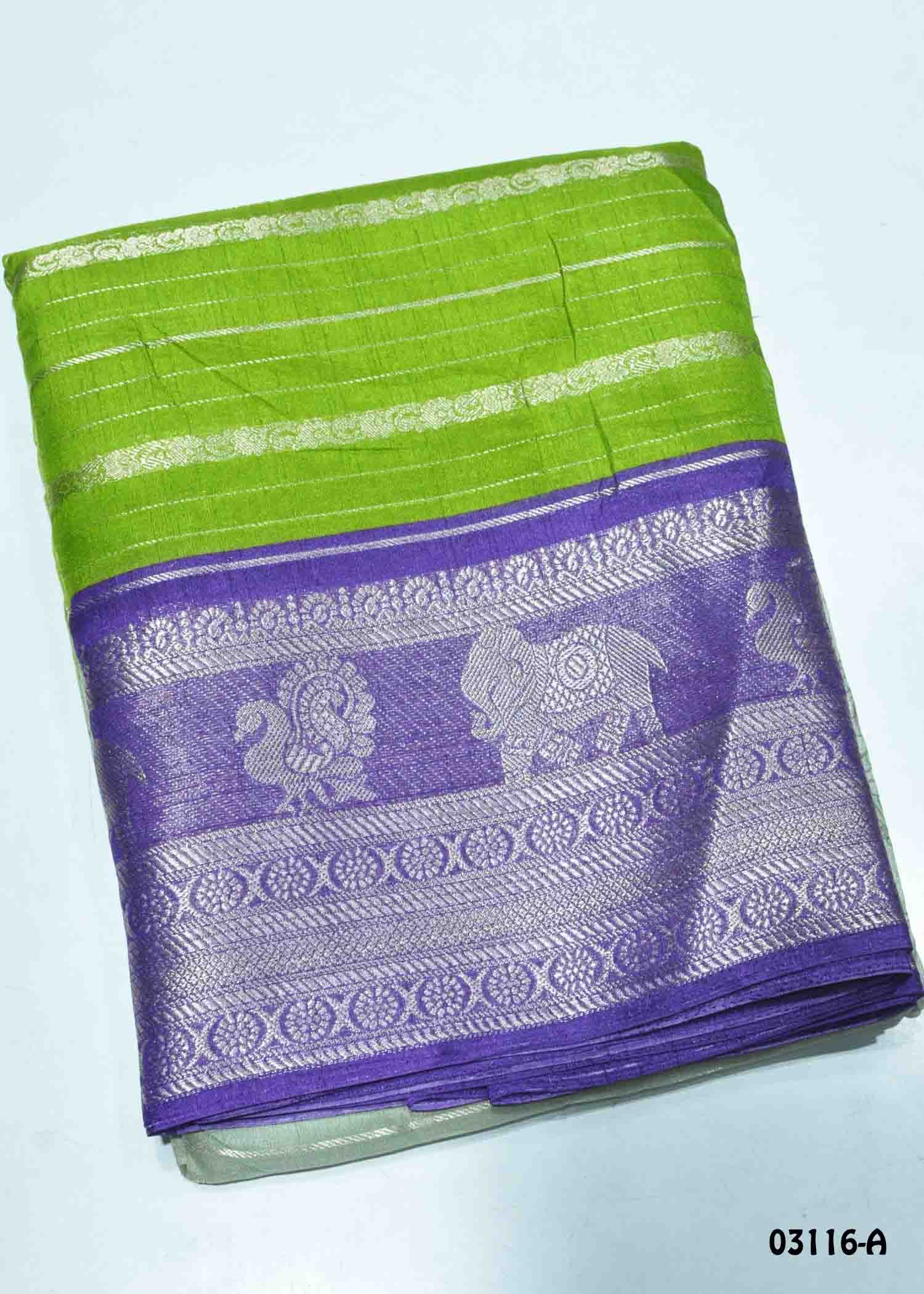Elakiya -03116-A Green Color Trendy Dola Silk Saree CM1382867 (LR10E)