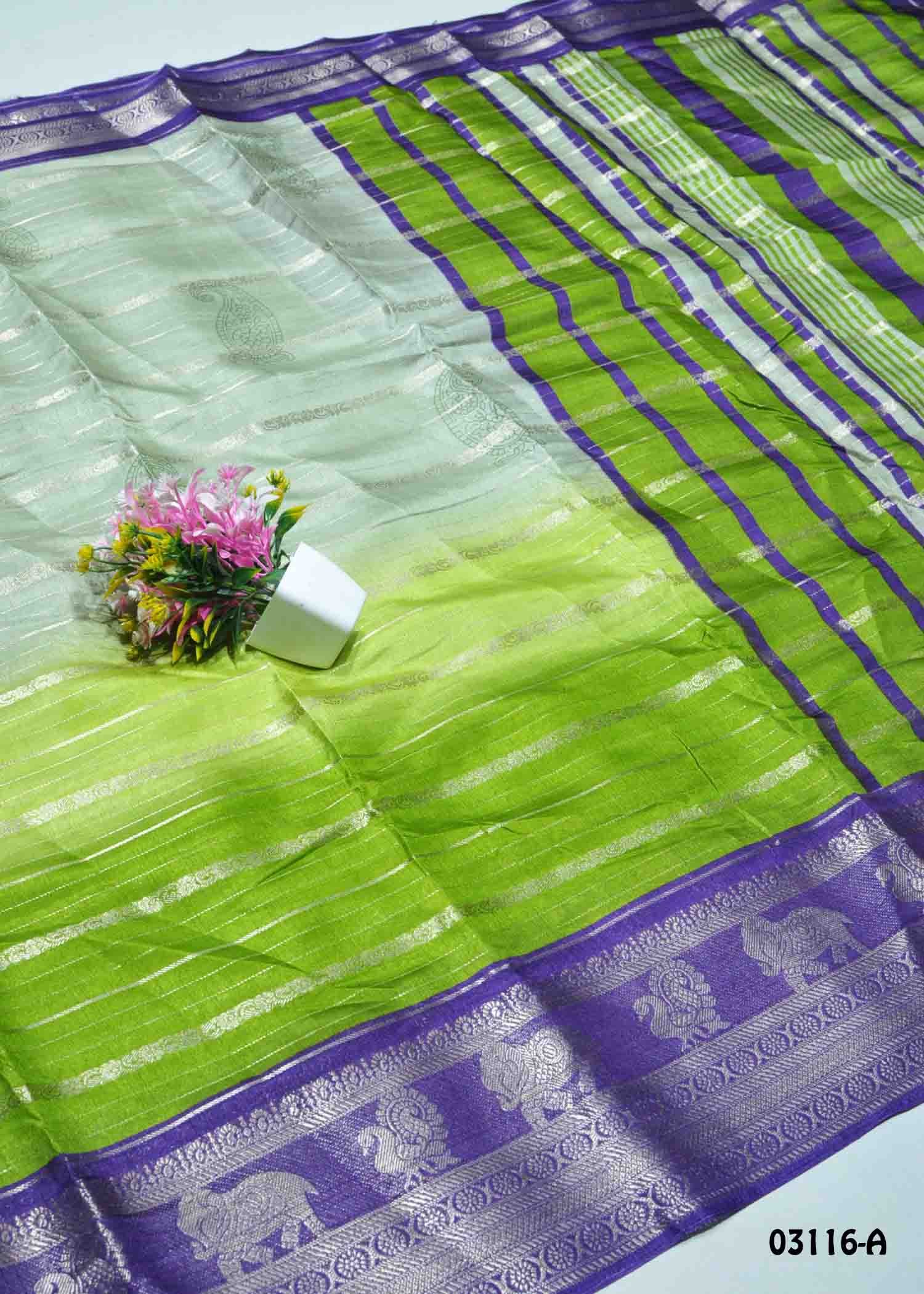 Elakiya -03116-A Green Color Trendy Dola Silk Saree CM1382867 (LR10E)