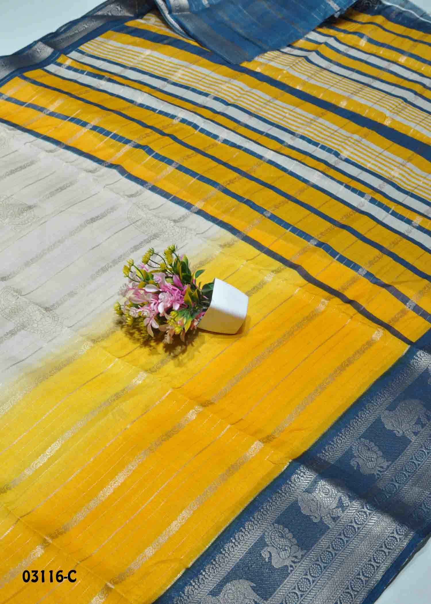 Elakiya -03116-C Yellow Color Trendy Dola Silk Saree CM1382867 (LR10E)