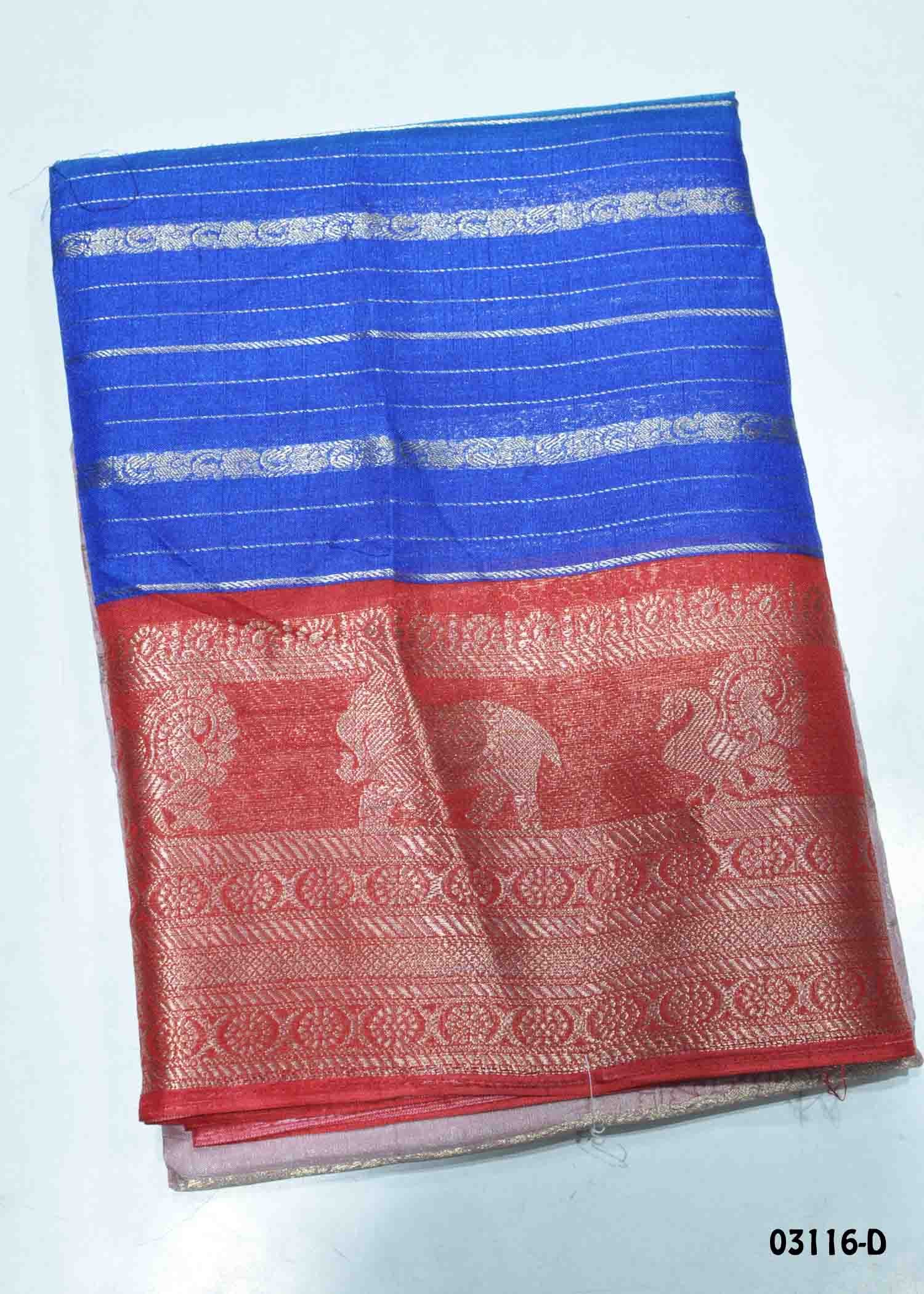 Elakiya -03116-D Blue Color Trendy Dola Silk Saree CM1382867 (LR10E)