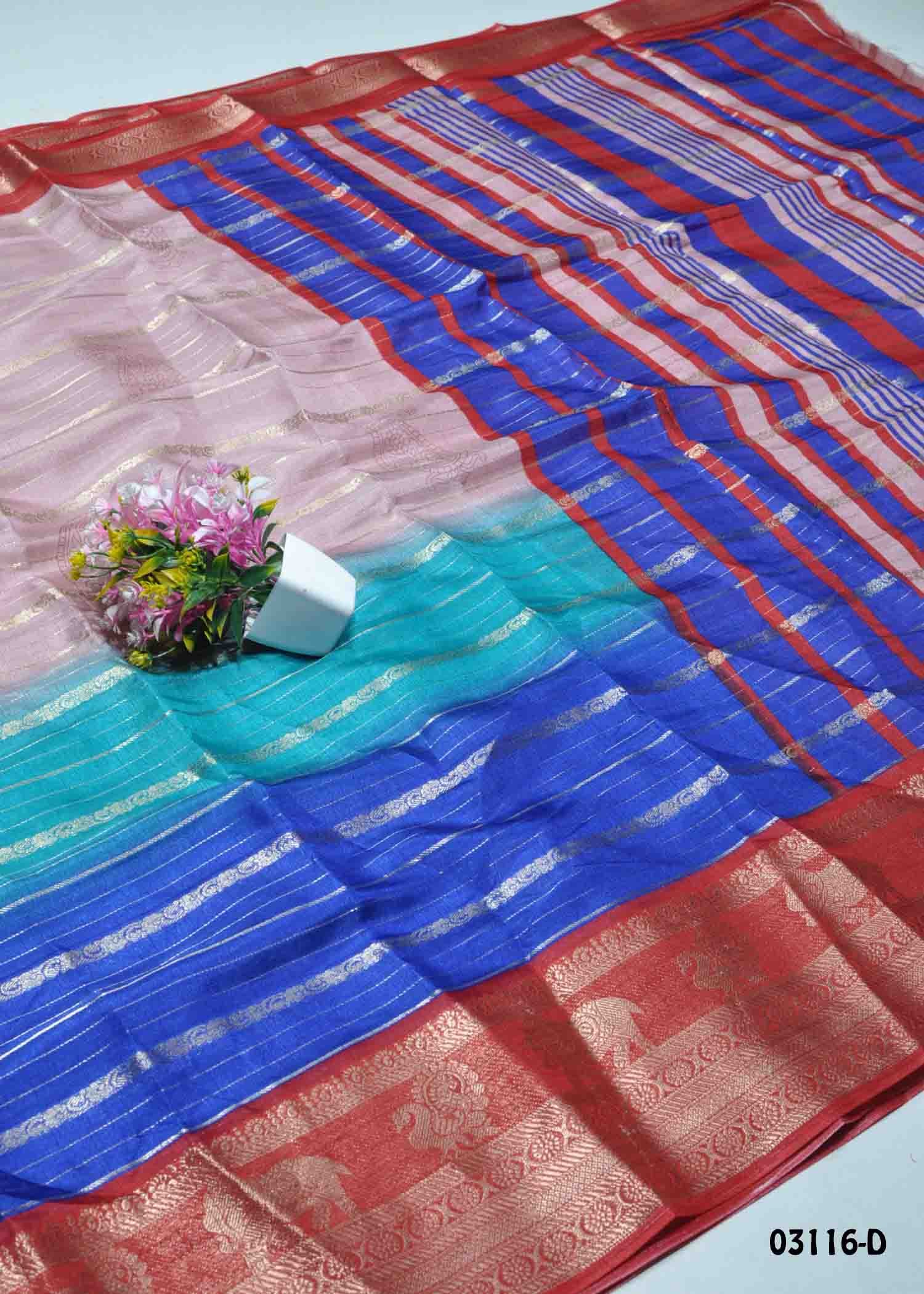 Elakiya -03116-D Blue Color Trendy Dola Silk Saree CM1382867 (LR10E)