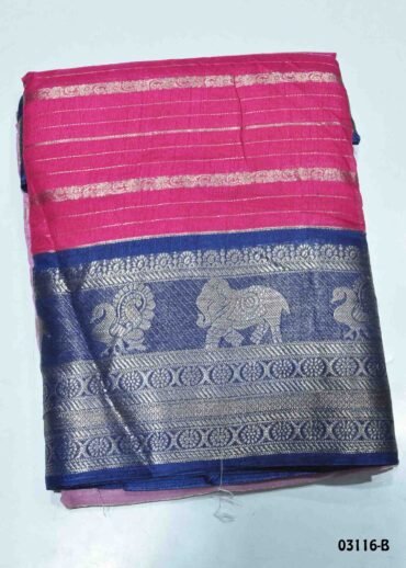 Elakiya -03116-B  Pink Color Trendy Dola Silk Saree CM1382867 (LR10E)