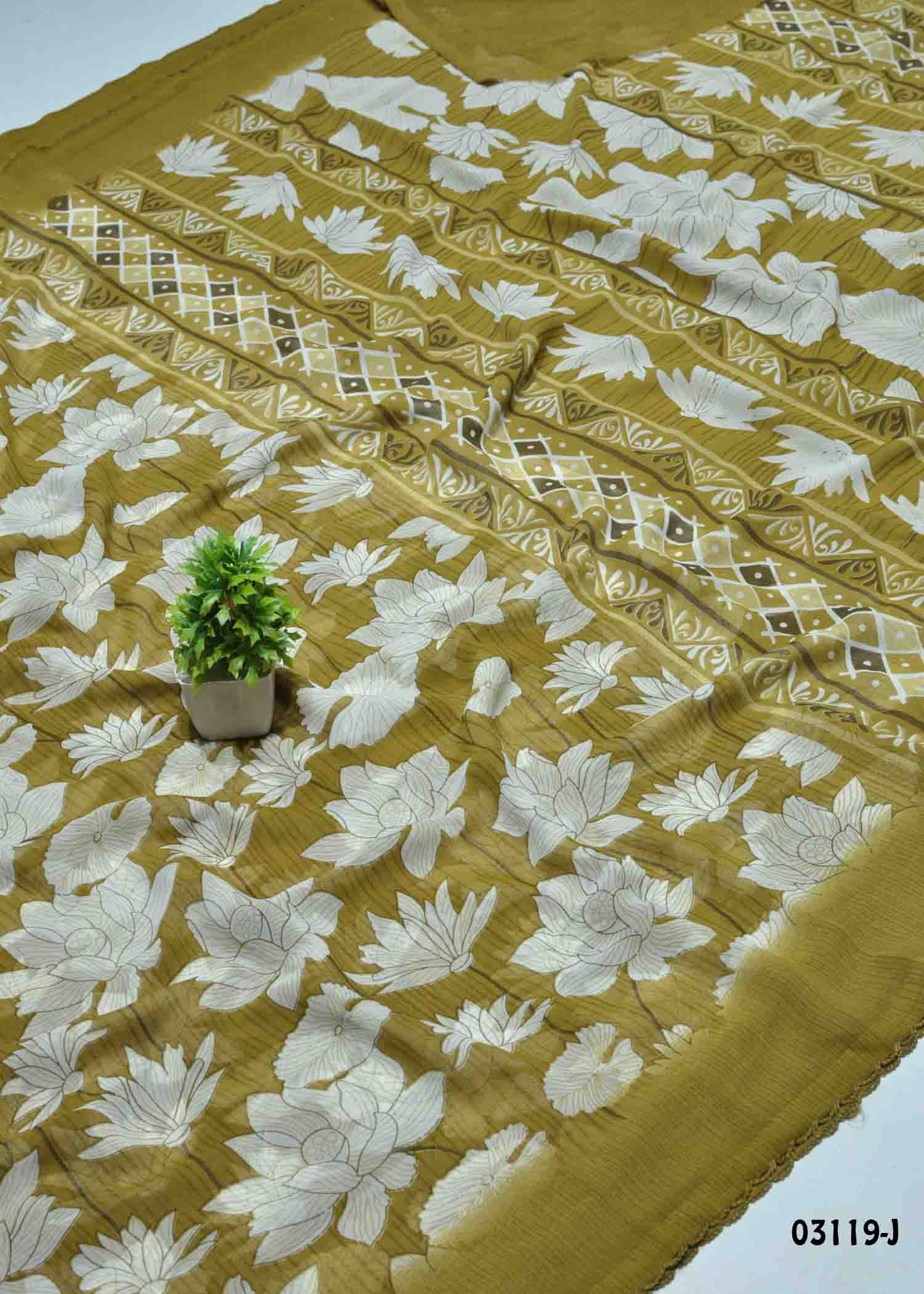 Yaalisai -03119-J Green Color Soft Georgette Saree CM1383722 (LR10B)