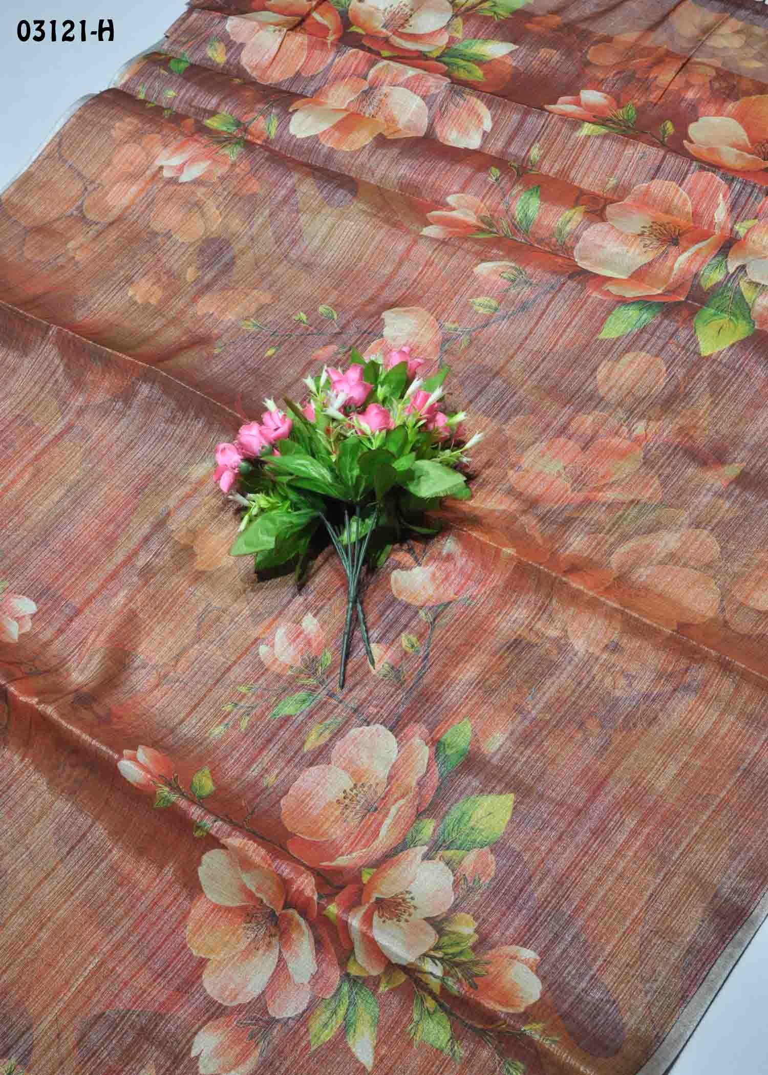 Yuvanika -03121-H Brown Color Traditional Digital Print Uppada Saree CM1370077 (LR10B)