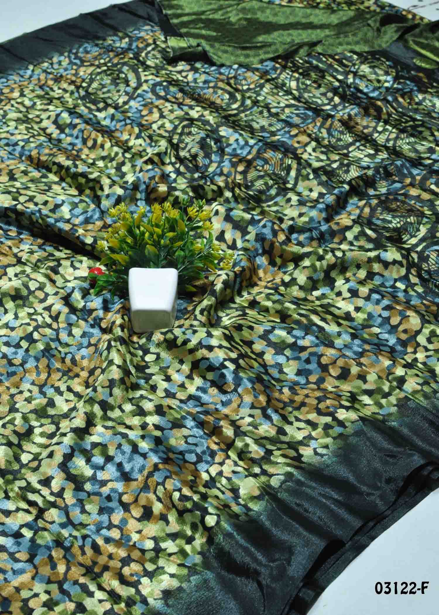 Geethavani -03122-F Green Color Turkey Crepe Saree CM1382004 (LR8E)