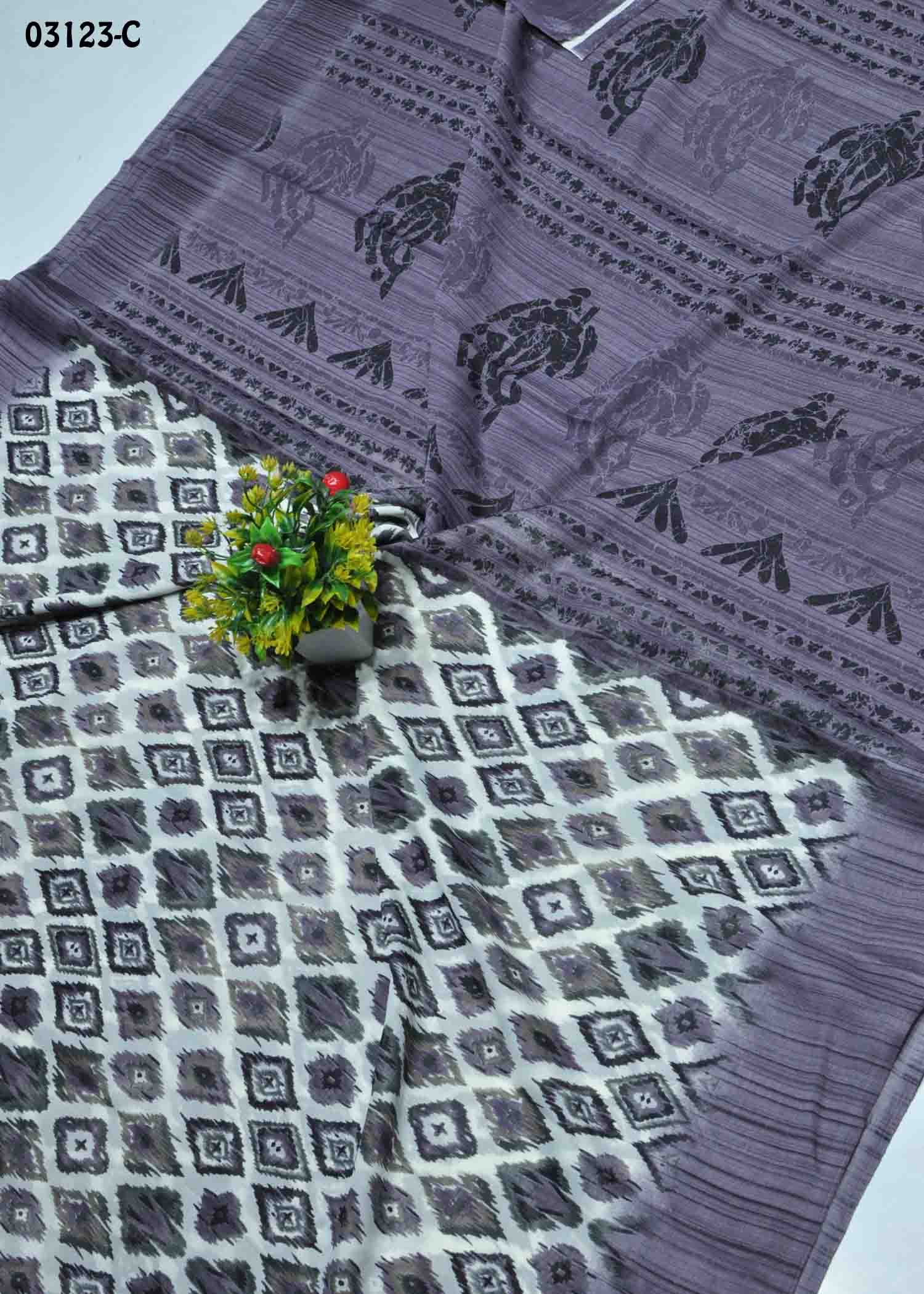 Keerthana -03123-C Halfwhite Color Synthetic Saree CM1384489 (LR8E)