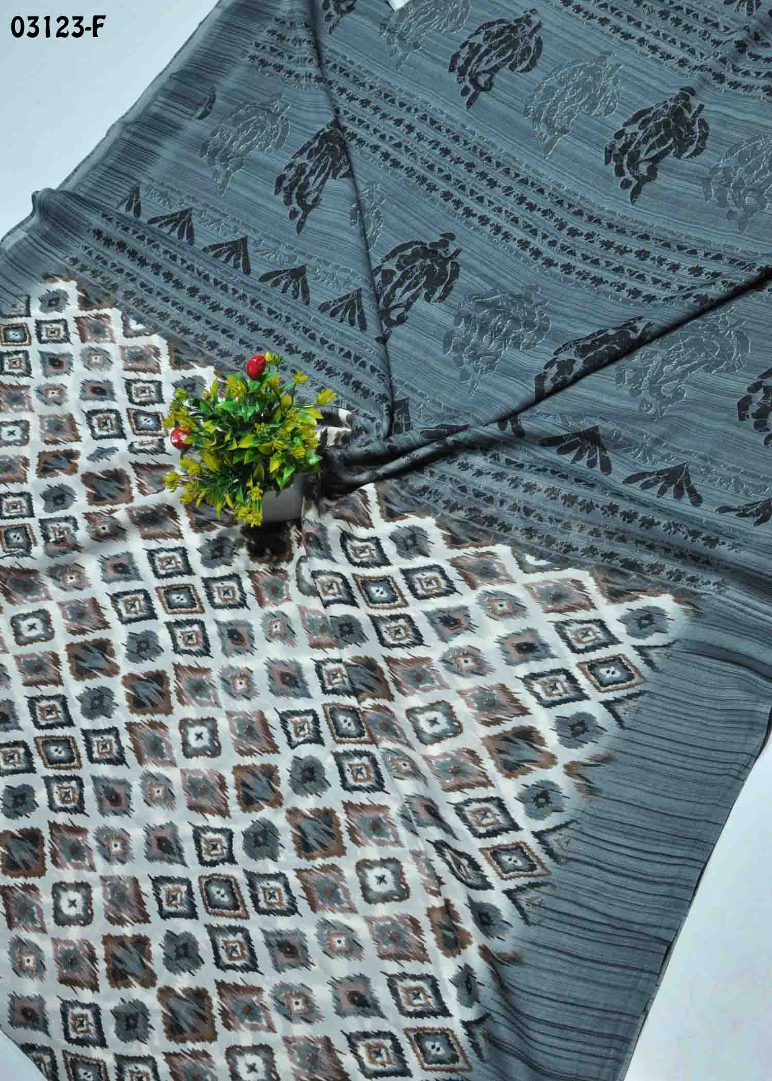 Keerthana -03123-F Halfwhite Color Synthetic Saree CM1384489 (LR8E)