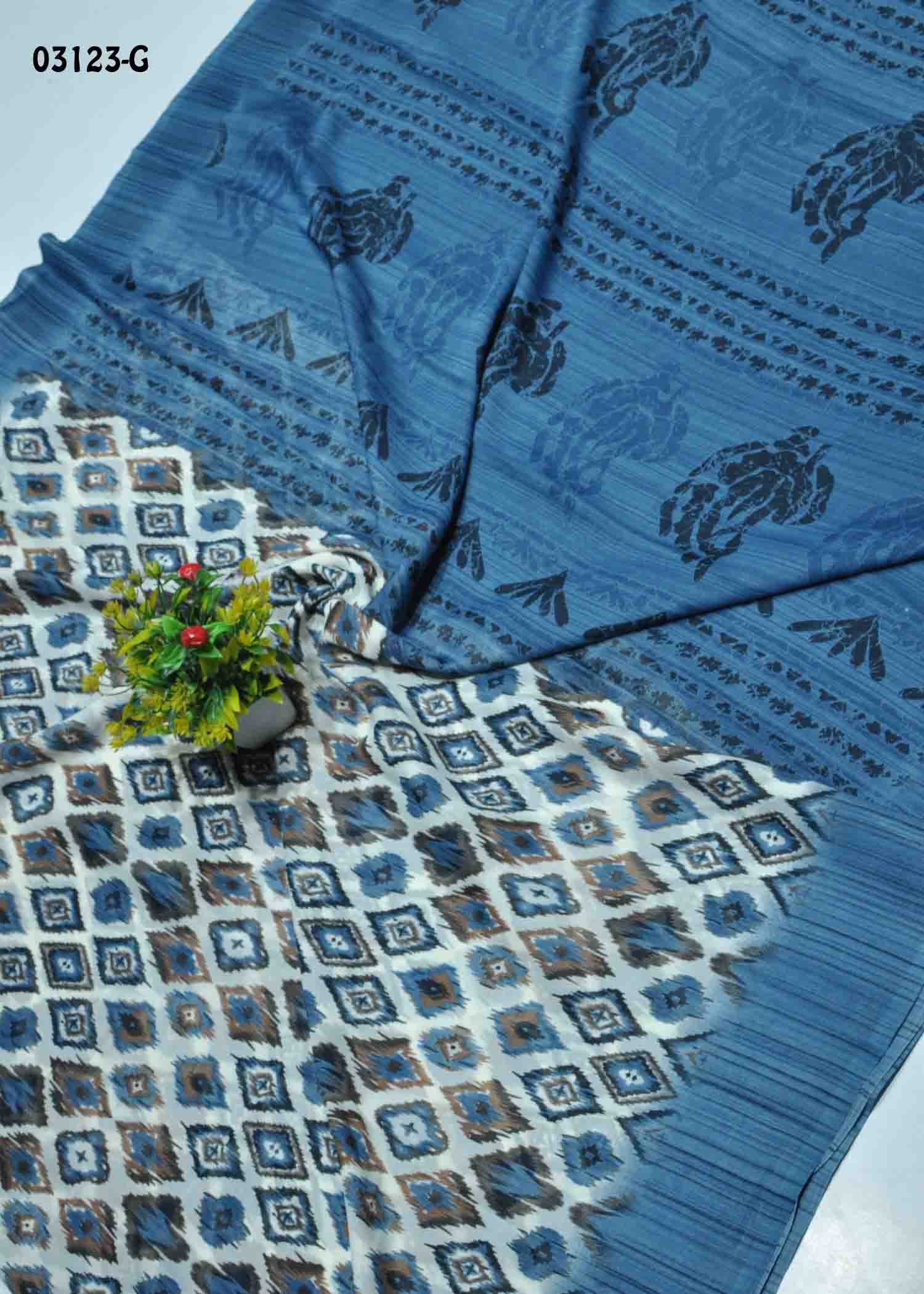 Keerthana -03123-G Halfwhite Color Synthetic Saree CM1384489 (LR8E)