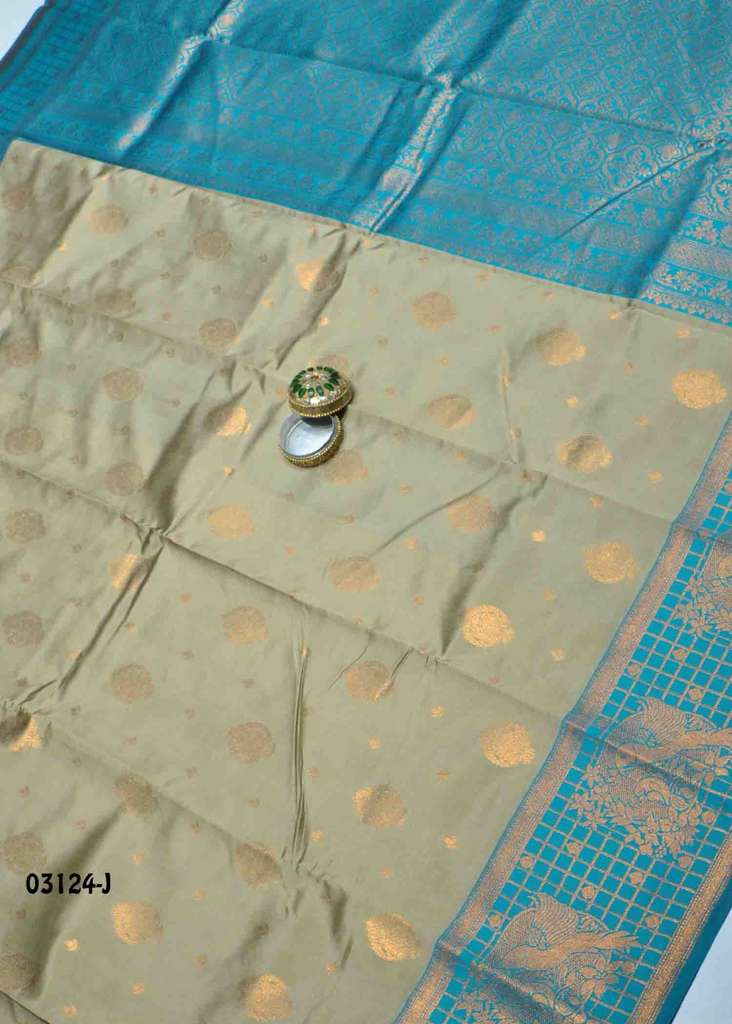 Nandhini -03124-J SageGreen Color Traditional Wear Banaras Saree CM1386784 (LR13E)