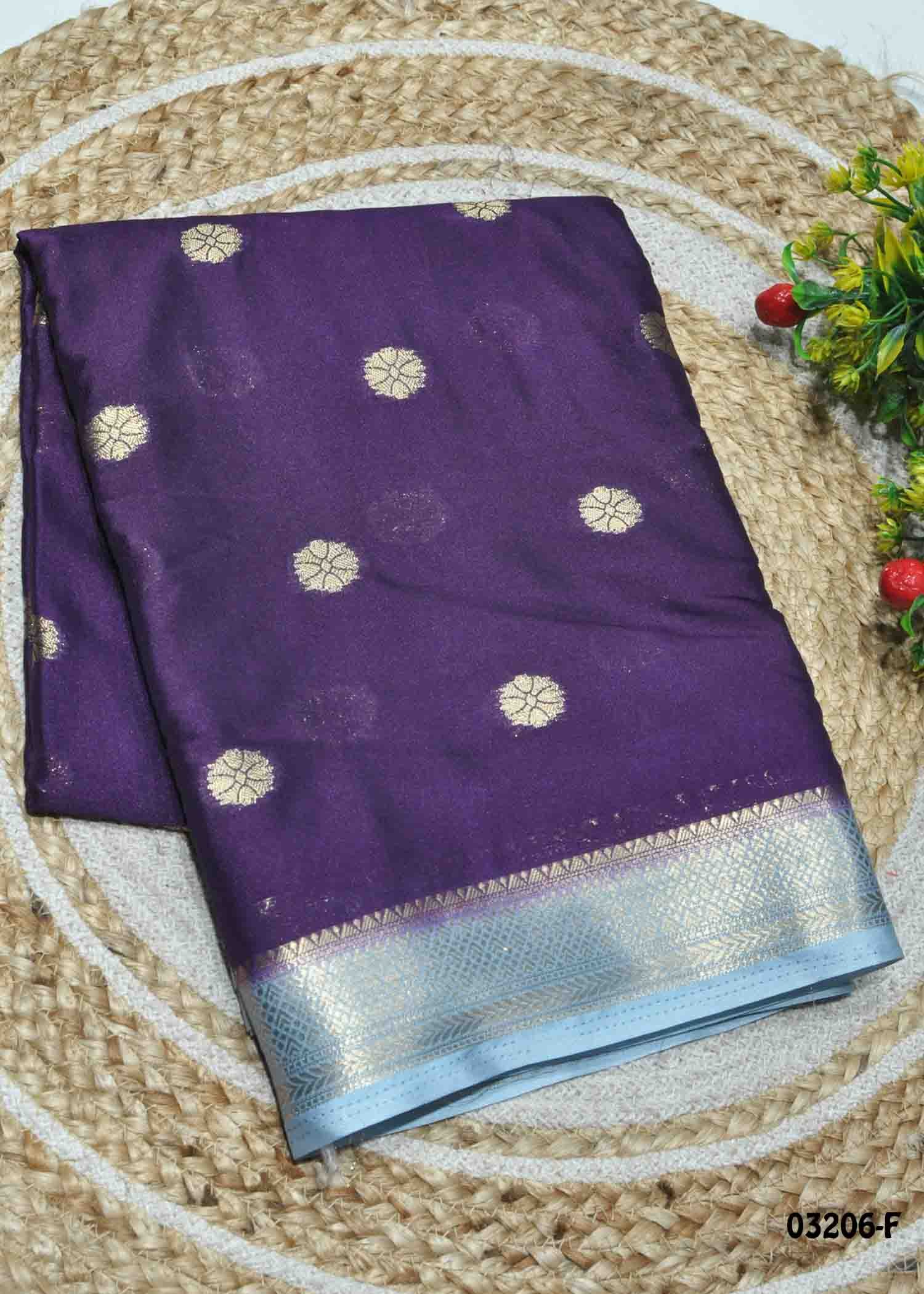 Niranjana - 03206-F DeepPurple Color Excellent Traditional Crepe Silk Saree CM1371482 (RR3D)