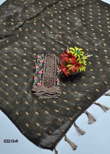 Isaimozhi - 03210-A  PassiGreen Color Excellent Shimmer Chiffon Silk CM1364180 [LR8D]