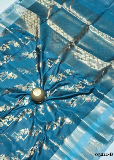 Damayanthy -03211-B  PeacockBlue Color Semi Banaras Katan Soft Silk Sarees CM1370516 (RR3D)