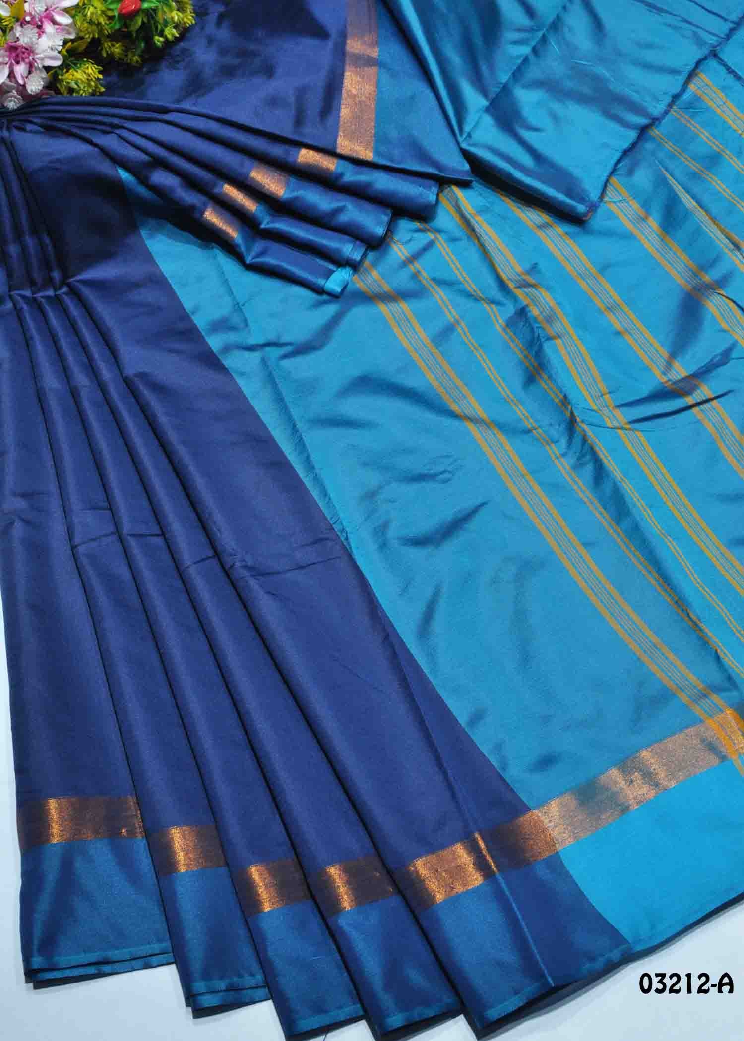 Divyasri -03212-A NavyBlue Color Traditional Look Aura Silk Sarees CM1360551 (RR1E)