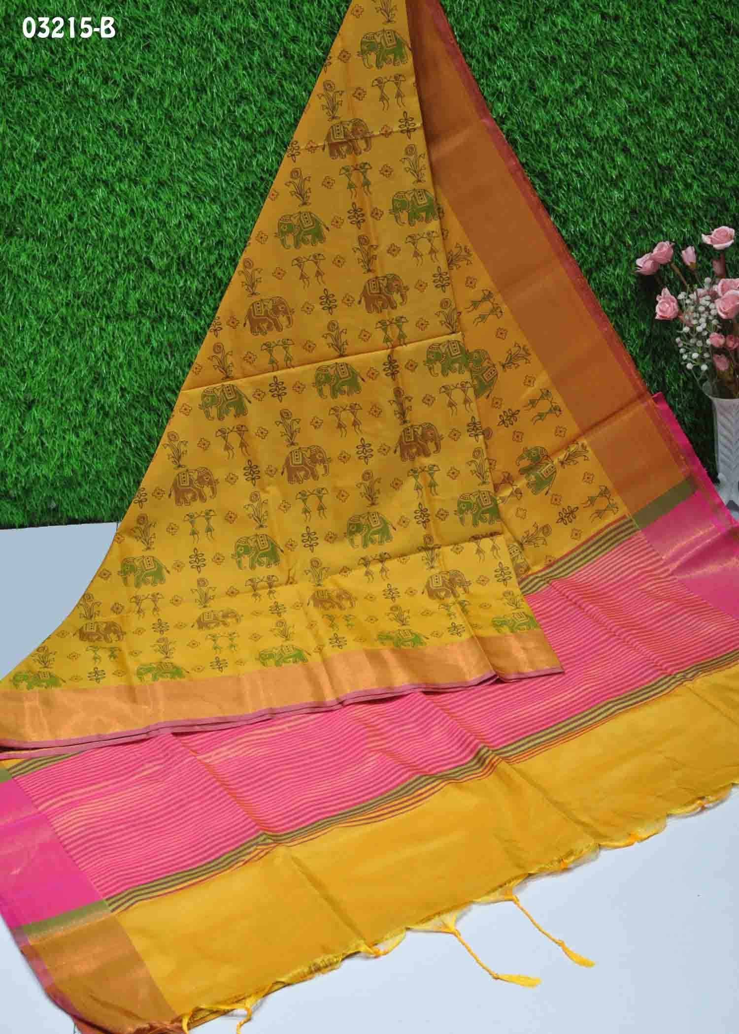 Arunthathy -03215-B Yellow Color Tradition Wear Semi-Soft Silk Sarees CM1370494 (RR3D)
