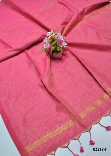 Devahashini - 03217-F  Peach Color Plain Handloom Cotton Saree CM1360331 (RR5C)
