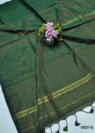Devahashini - 03217-G  Green Color Plain Handloom Cotton Saree CM1360331 (RR5C)
