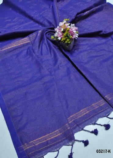 Devahashini - 03217-K  Blue Color Plain Handloom Cotton Saree CM1360331 (RR5C)