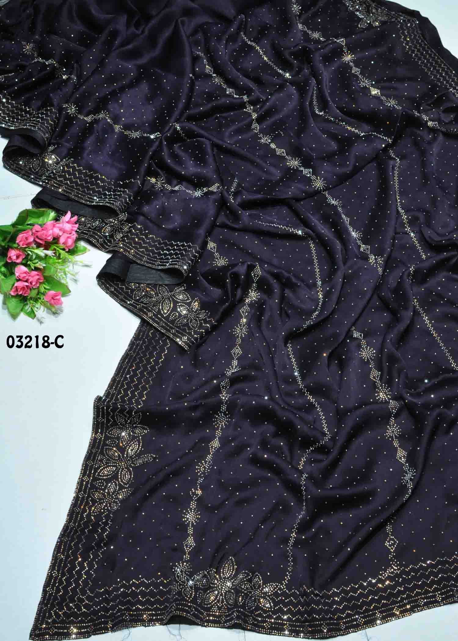 Eakshika -03218-C DeepPurple Color Designer Sarees CM1368363 (RR8D)