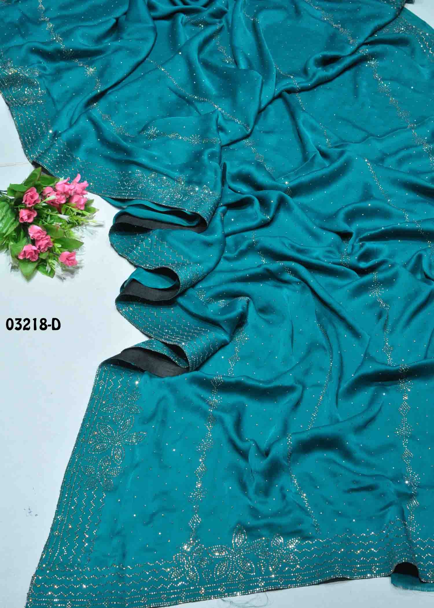 Eakshika -03218-D Cyan Color Designer Sarees CM1368363 (RR8D)