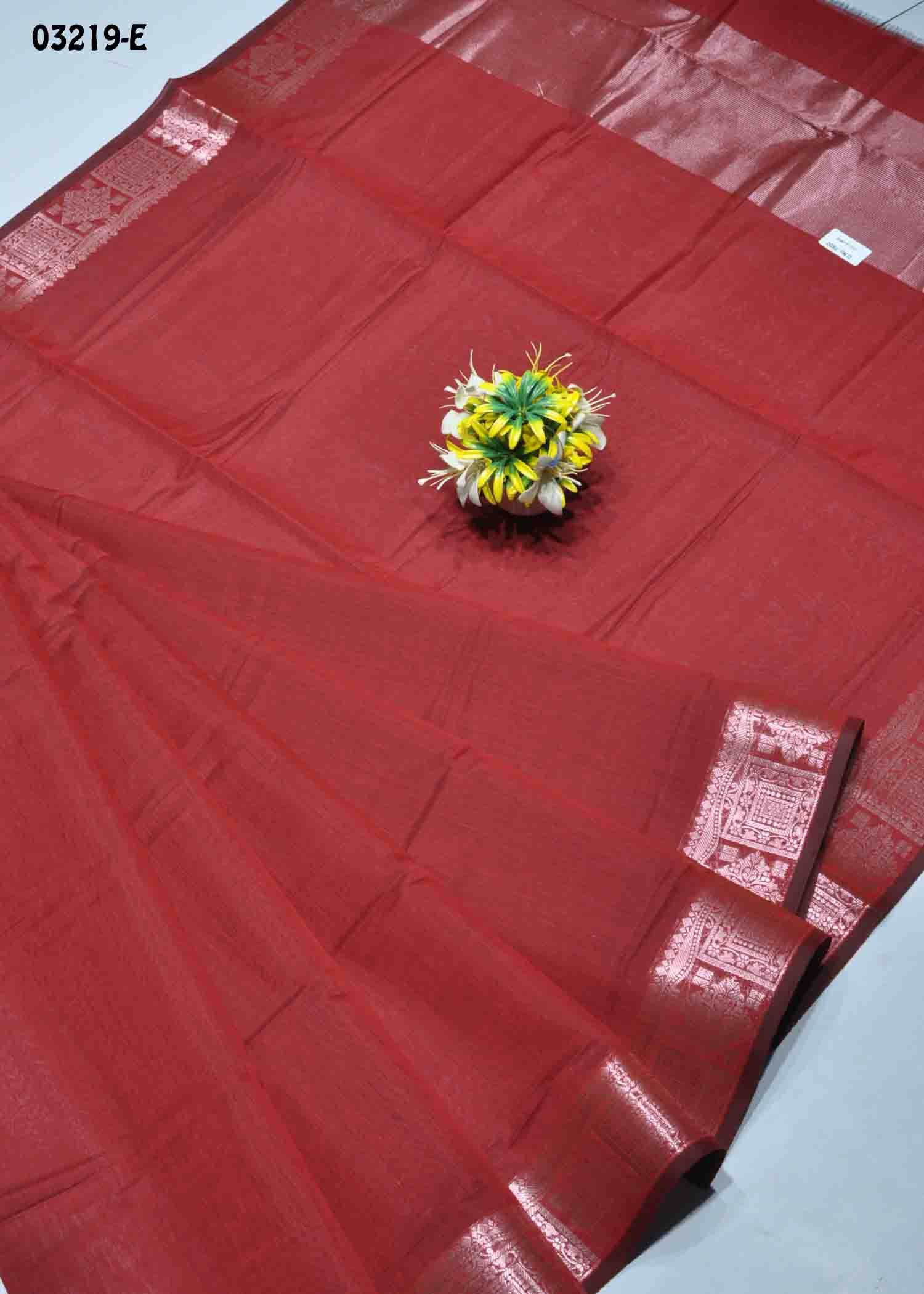 Harini - 03219-E Red Color Traditional Silk Cotton Saree CM1373445 (RR1C)