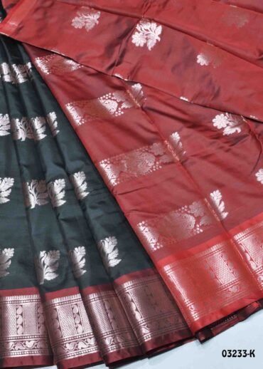 Ninja-03233-K  Black Color New Arrival Lichi Silk Sarees CM1346033 (RR1C)