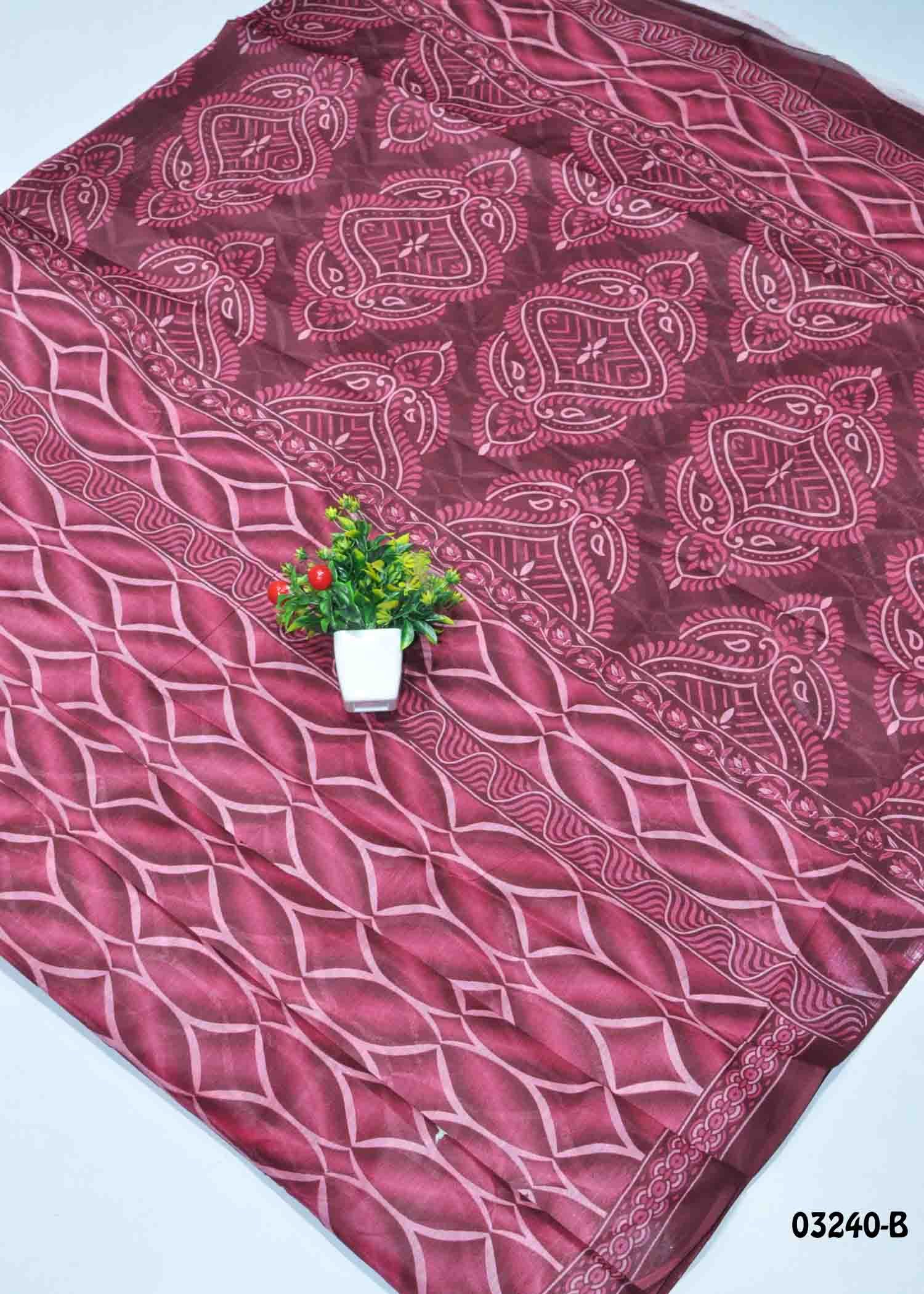 Parvathy -03240-B Maroon Color Summer Special Voyal Cotton Saree CM1359419 (RR4C)