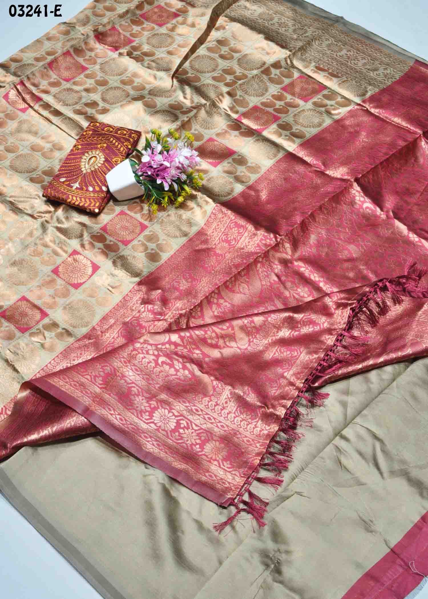 Poornima -03241-E Tan Color Traditional Banaras Sarees CM1376810 (RR2D)