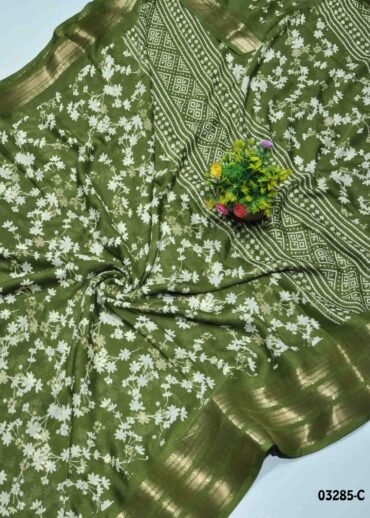 Yamini -03285-C  OliveGreen Color Excellent Moss Chiffon Sarees CM1383671 (LR9D)