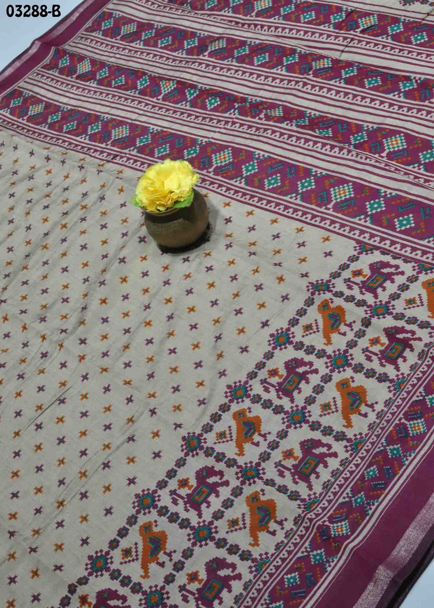 Vannila -03288-B Tan Color Excellent Mul Mul Cotton Sarees CM1384919 (LR5E)