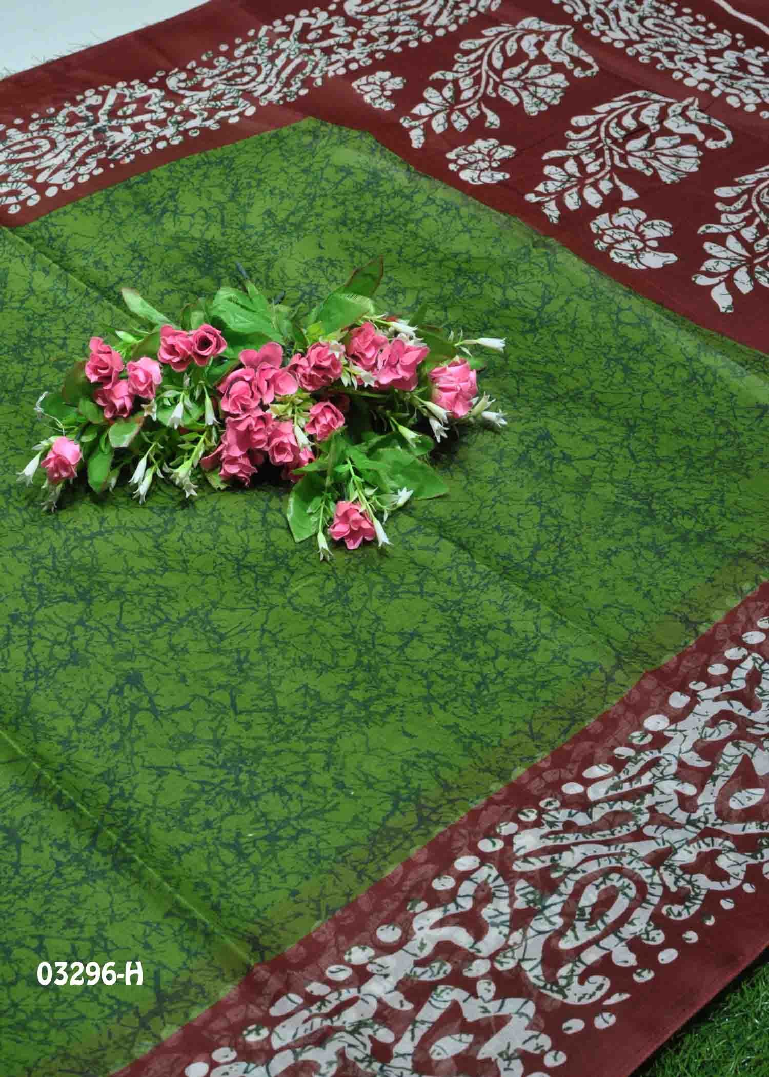 Madhuvarsha - 03296-H Green Color Excellent Mixed Cotton Sarees CM1377073 (LR6C)