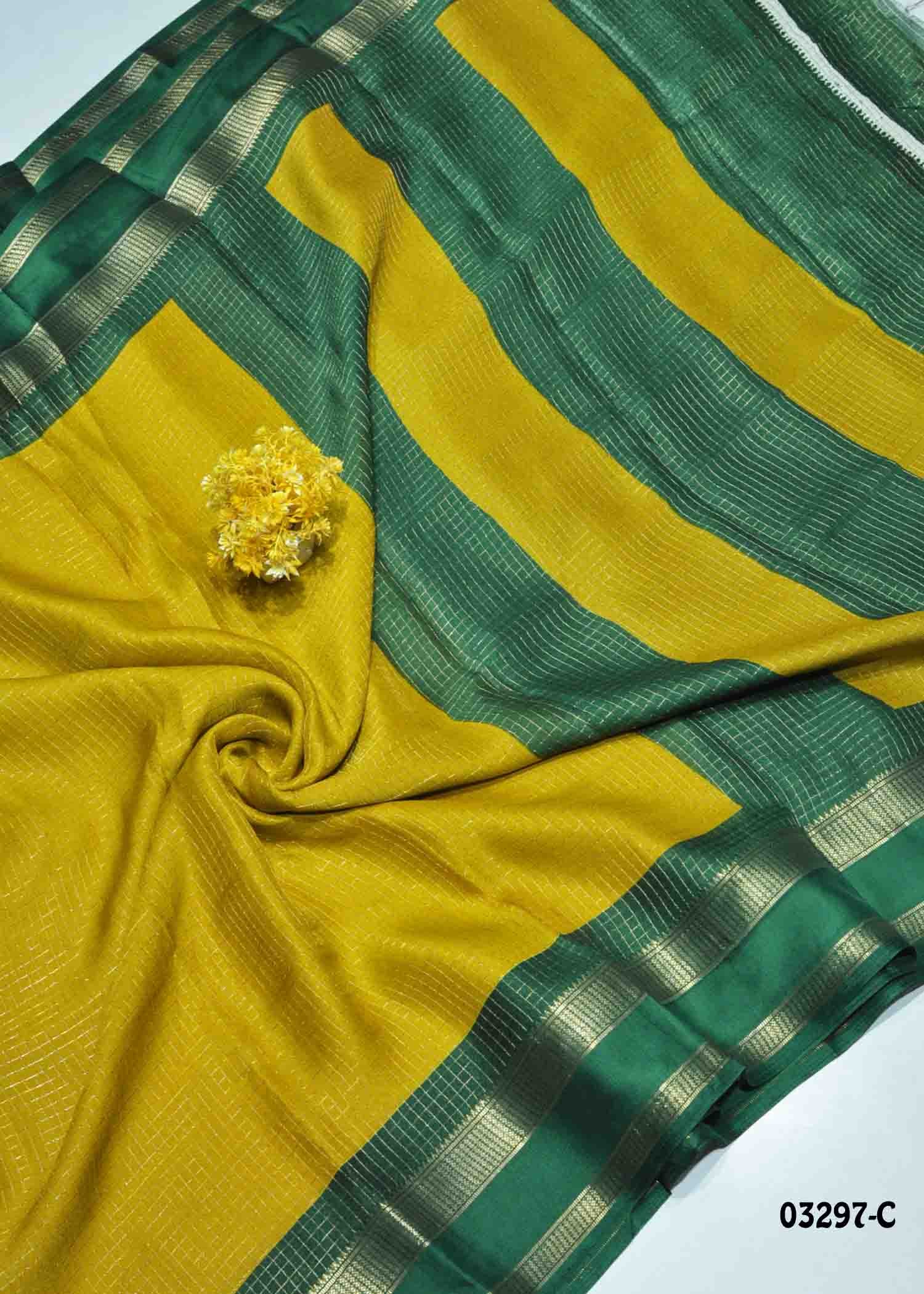 Madhimalar -03297-C Mustard Color Trendy Moss Chiffon Sarees CM1385417 (LR5D)